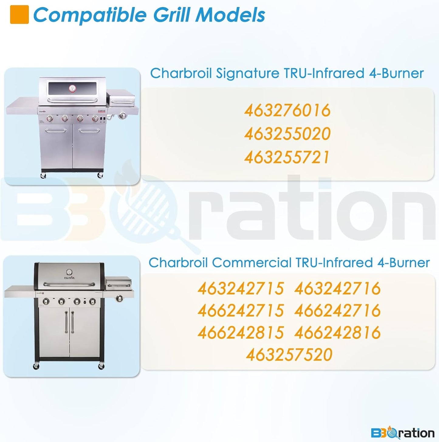 17 x 9 1/2 inch Grill Grate for Charbroil Tru Infrared 4 Burner 463255020 463242715 463242716 463276016 466242715 463257520 466242815 466242816, G541-0016-W2 for Charbroil Grill Grates