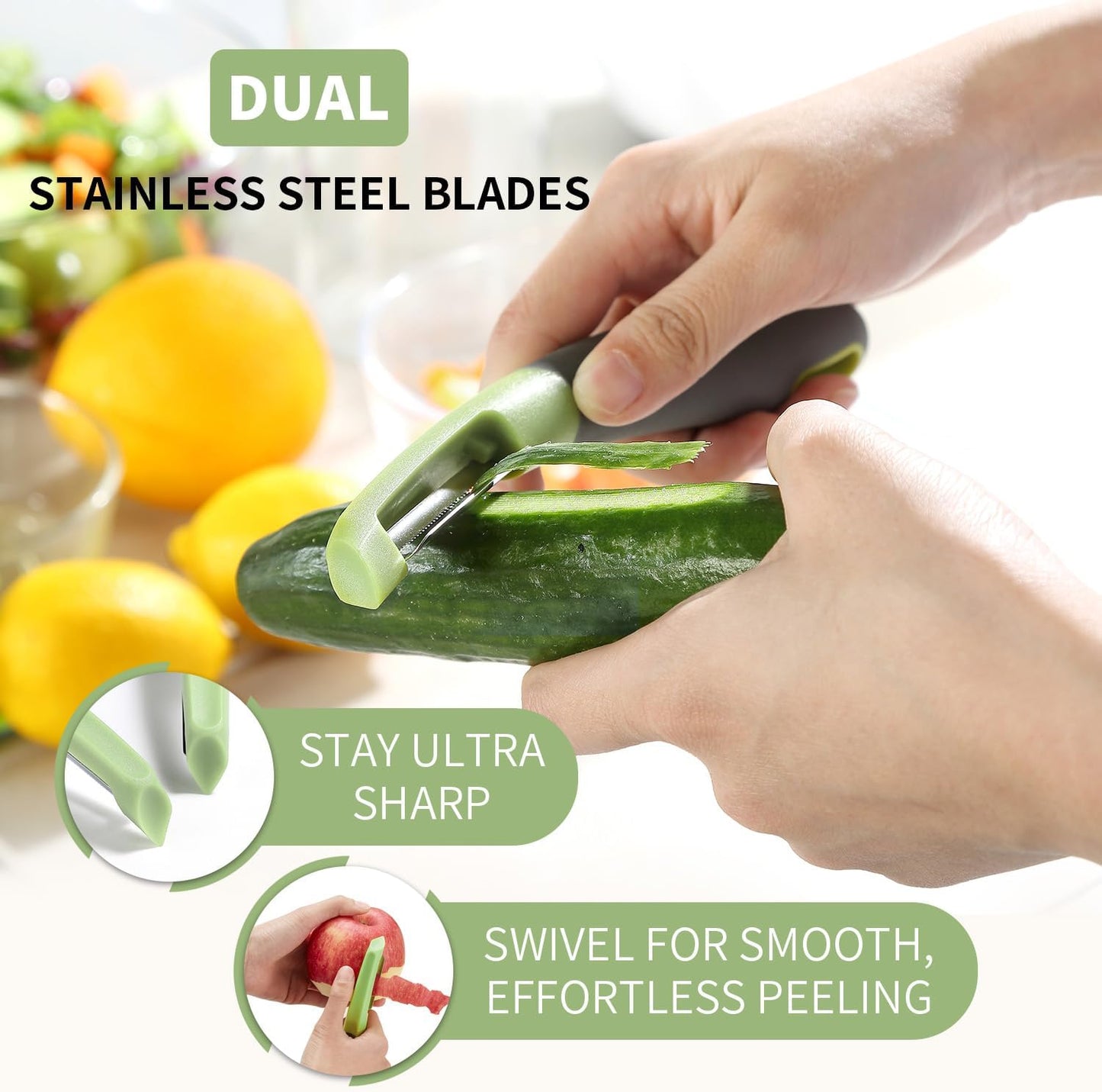 Fanmusic Swivel peelers - potato peelers，Fruit and vegetable peelers for kitchen (I)