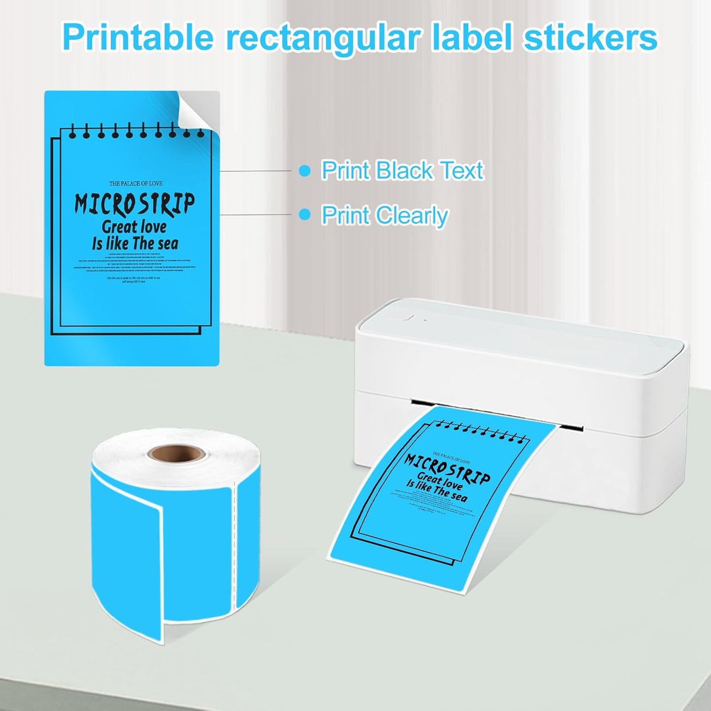 3 x 5 inch Home Moving Box Labels for Storage Bins 300pcs Colored Blank Label Sticker for Shipping Thermal Printer Color Coding Rectangle Moving Labels for Packing Boxes Sky Blue