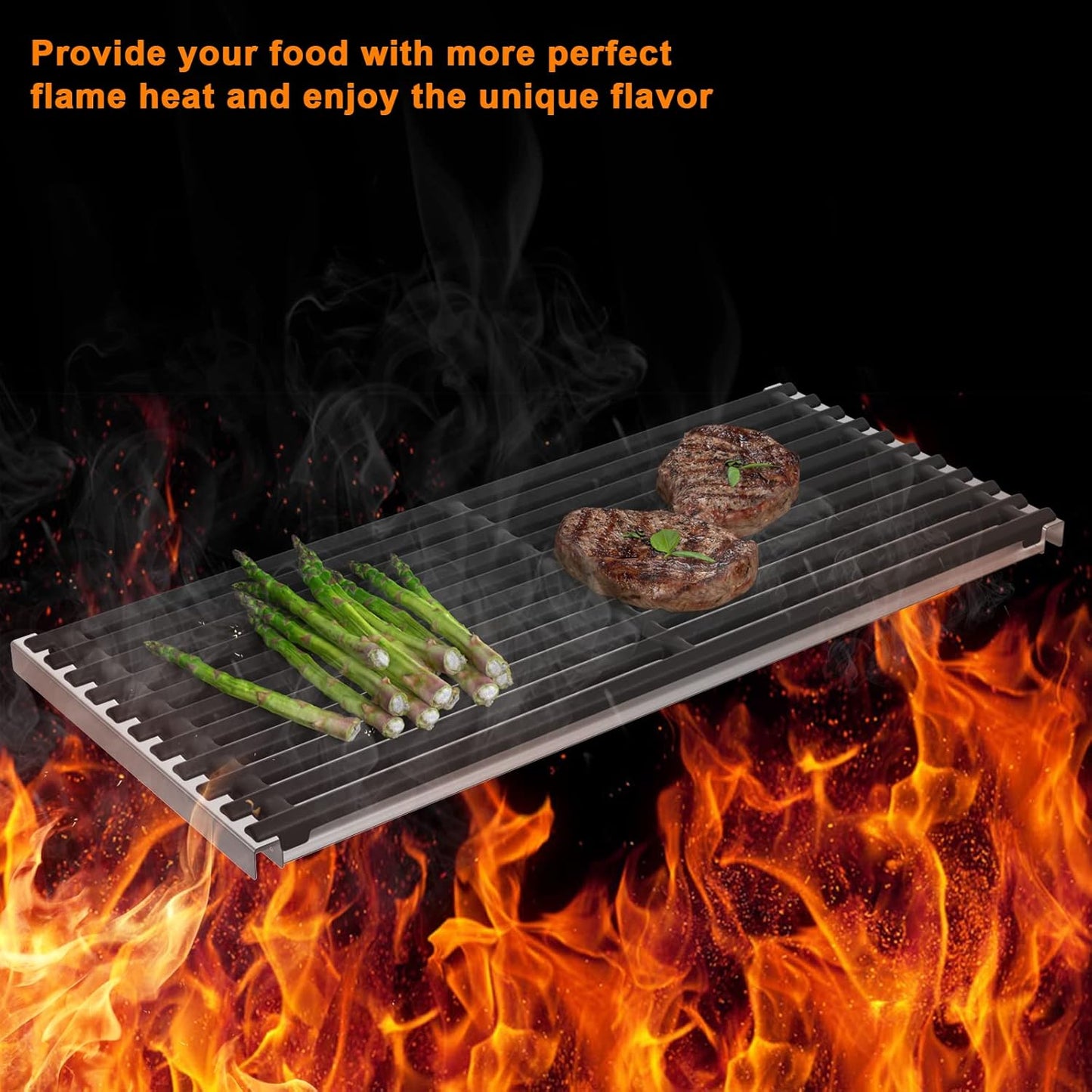 Cooking Grid Grates and Emitter Plates Replacement Parts for Charbroil Commercial Infrared 2 3 4 5 6 Burner Grills 463242515 466242515 463243016 463367016 466242516,G466-0025-W1A,Cast Iron