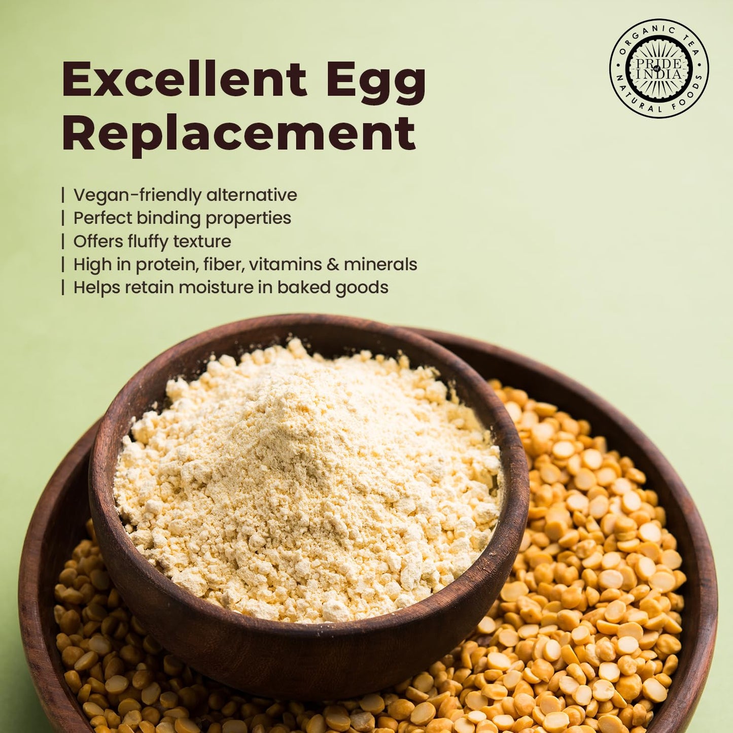 Pride of India- Garbanzo Bean Flour 1 lbs (454 gm) Earthy Nutty Slightly Sweet Taste Freshly Milled in Small Batches | Used for Baking Cooking Coating Thickening |Vegan, Gluten-Free