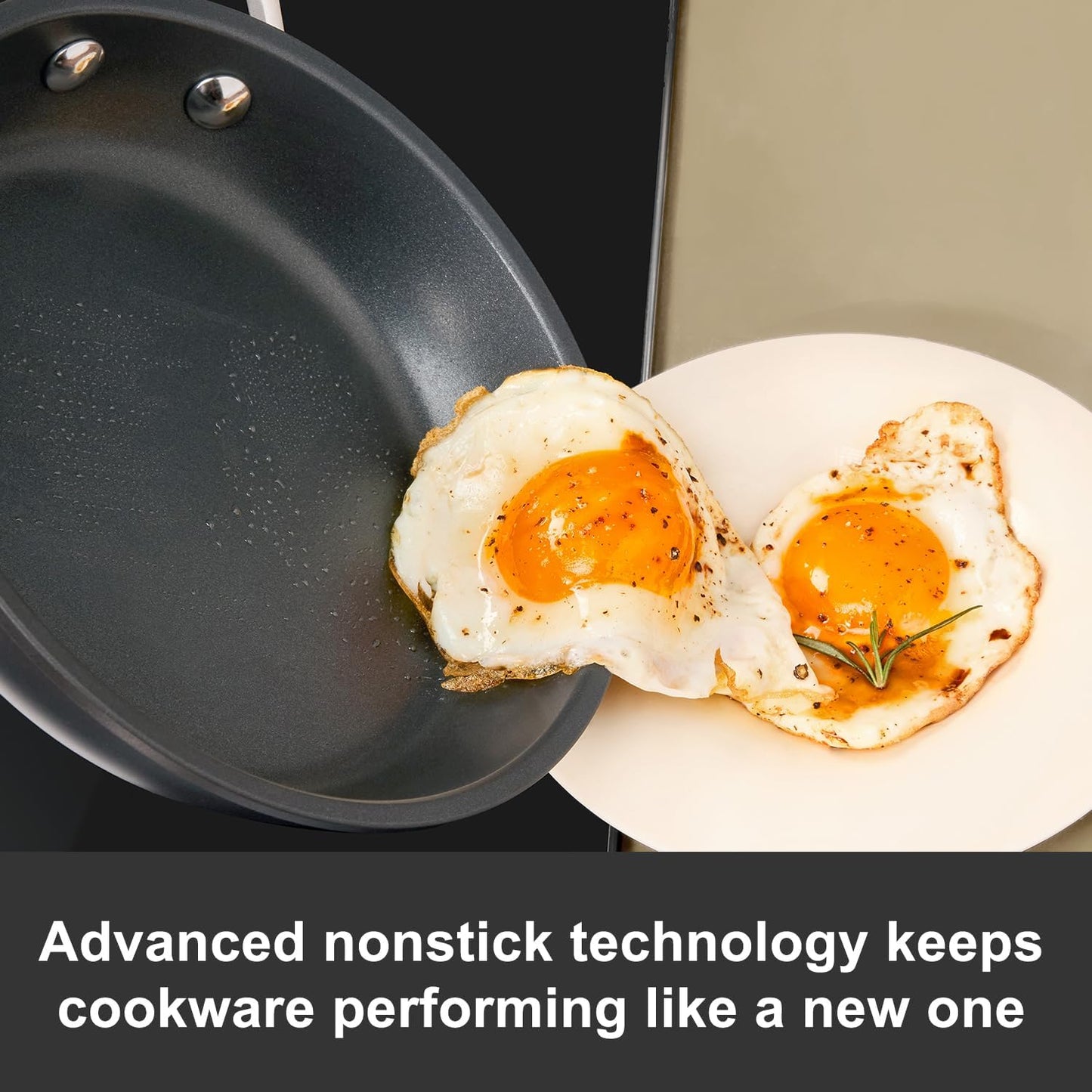 MsMk 10 Inch Frying Pan Nonstick with Lid, Titanium and Diamond Non Stick Coating From USA, PFAS & PFOA Free Non-Toxic, Scratch-resistant, for Induction, Ceramic and Gas Cooktops, Oven Safe