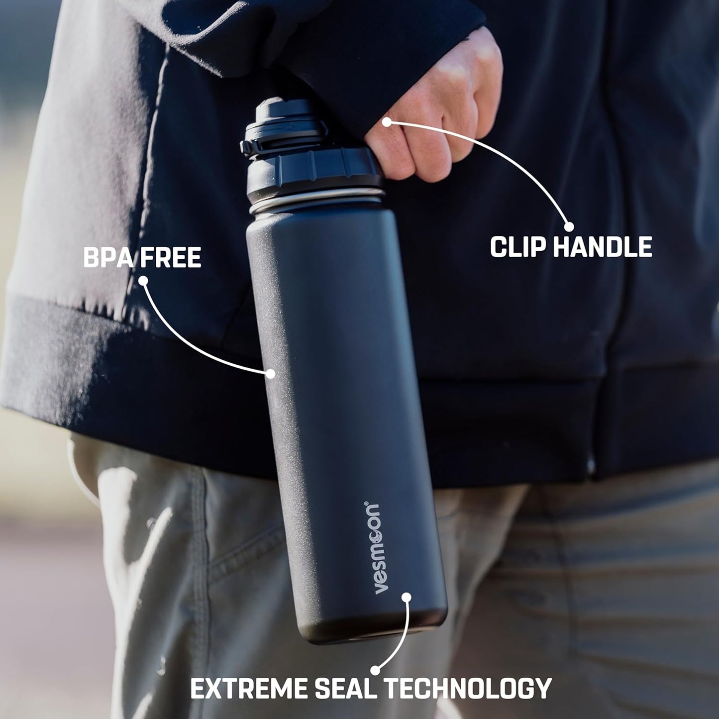 Vessence Tea Infuser Bottle - 24 Oz Insulated Loose Leaf & Fruit Infuser Bottle | Leak Proof with FlowSip Lid