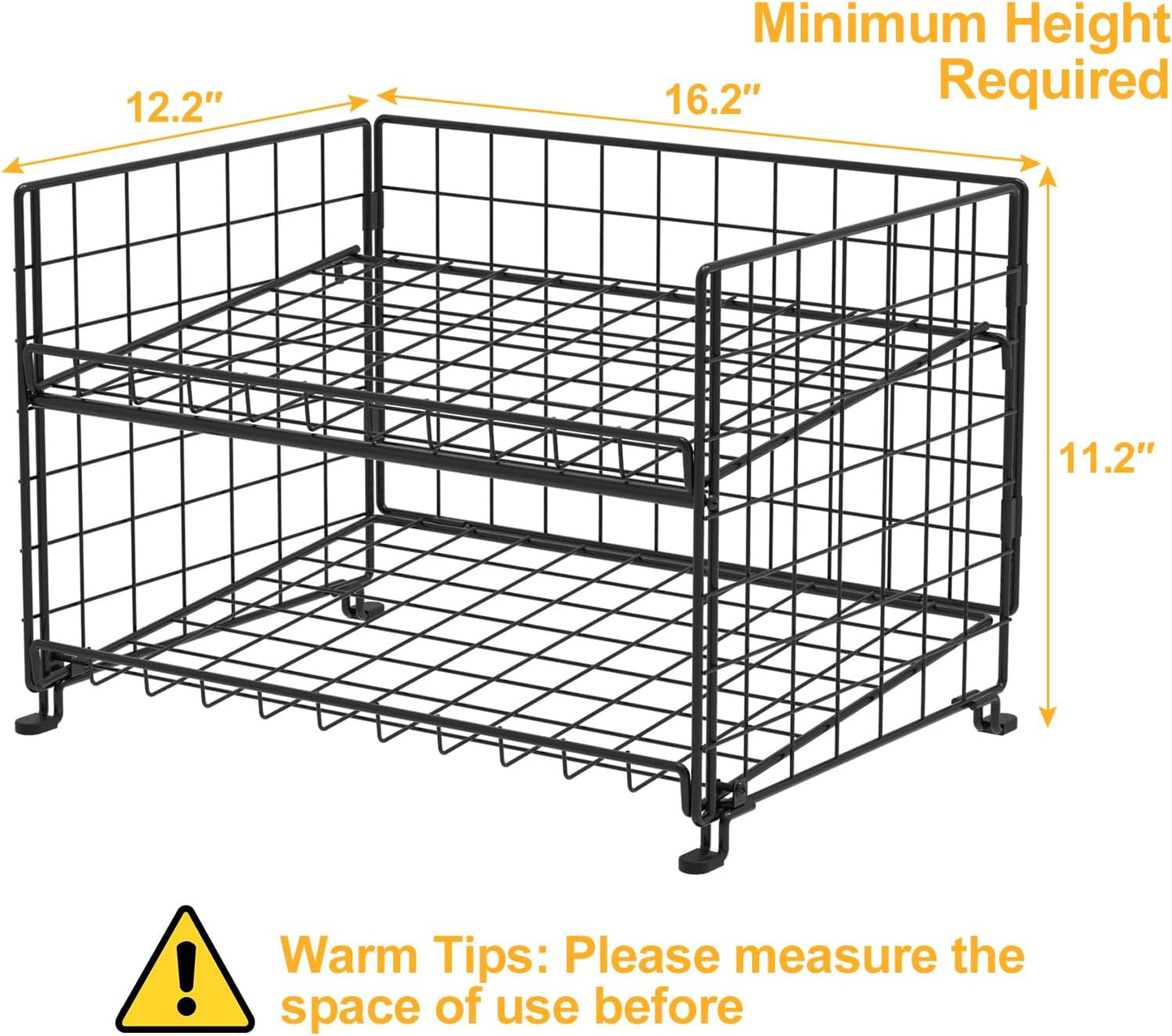 JKsmart Adjustable Can Rack Organizer, Stackable Can Storage for Kitchen Pantry Cabinet, 2-Tier Can Holders for Food, Multifunctional Can Dispenser for Snacks Soda-3 Pack