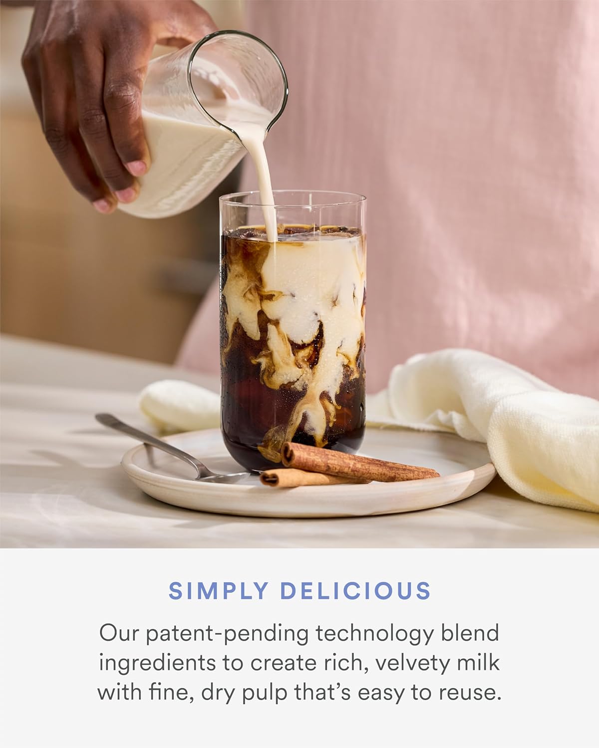 Nama M1 Plant Milk Maker – Homemade Oat, Seed, & Nut Milk Maker Machine – Smooth, Creamy Texture Barista Quality Milk in Minutes – Blends & Strains in One Container – Easy to Clean