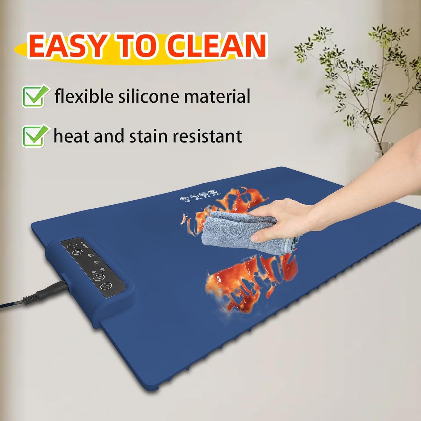 Food Warming Mat,Portable Food Warmer Full Surface Heating,Rapid Heating Electric Warming Tray for Parties|Gatherings,Warming Mat with Auto Shut Off,3 Temperature Controls,Easy to Use