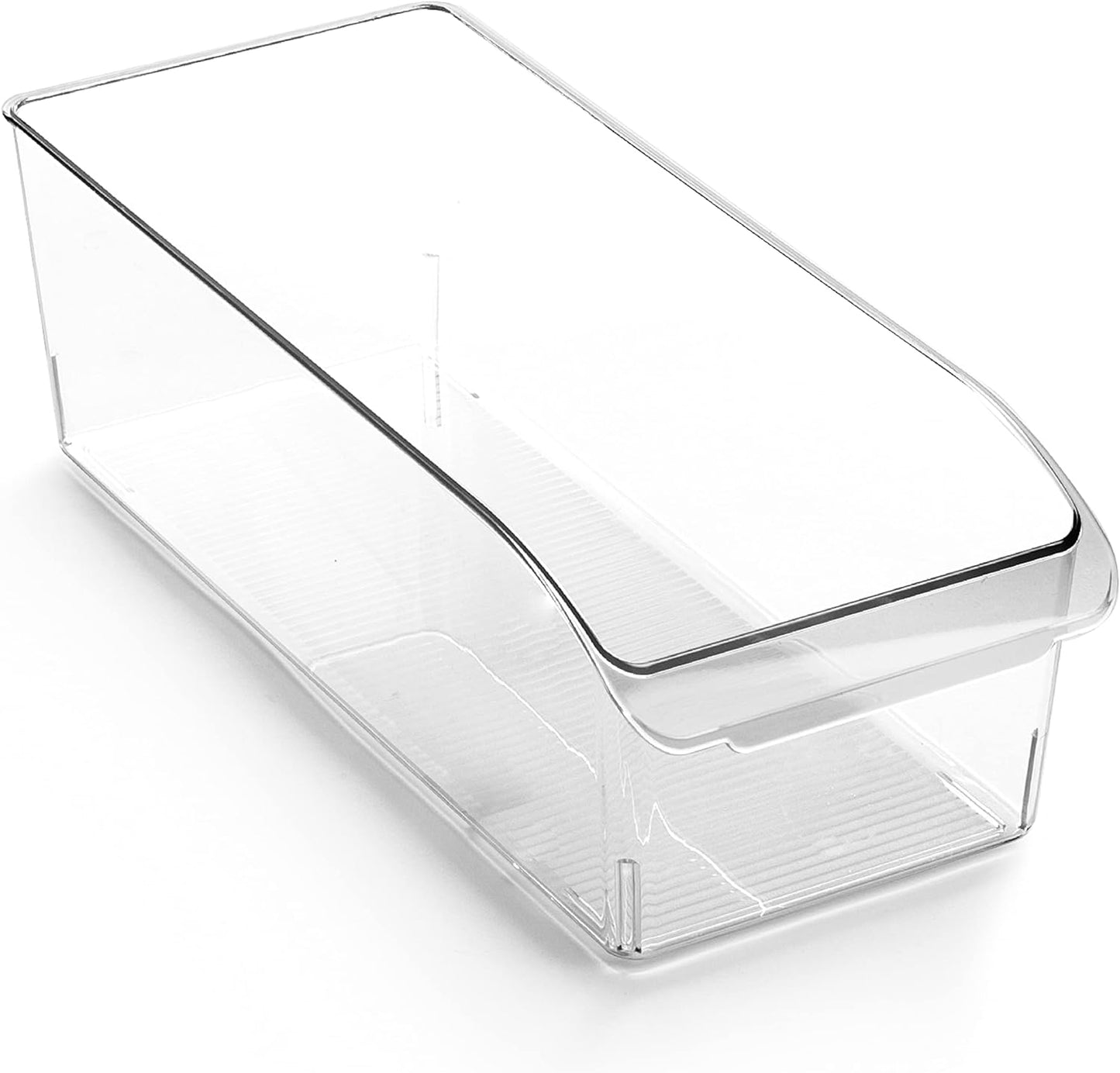 BINO | Plastic Storage Bins, Large | THE CURVE COLLECTION | Multi-Use Fridge / Freezer Organizer | Built-In Handle | BPA-Free | Pantry and Home Organization