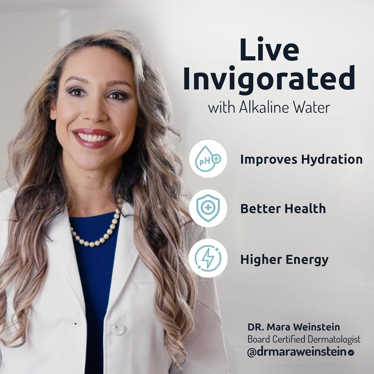 Invigorated Water pH Vitality Stainless Steel Alkaline Water Filter Pitcher - High pH Water Purifier with 1 Alkalizer Filter Pouch (400-Liter Capacity), 8-Cup (1.9L, Black)