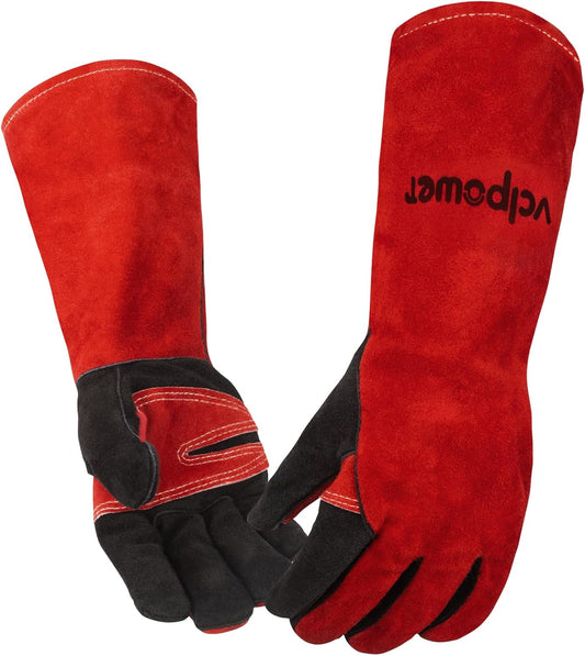 16 Inch Welding Gloves Heat Resistant 932°F for BBQ,Oven,Grill,Fireplace MIG,TIG,Stick Welding,Forging,Animal Handling (L-Large)