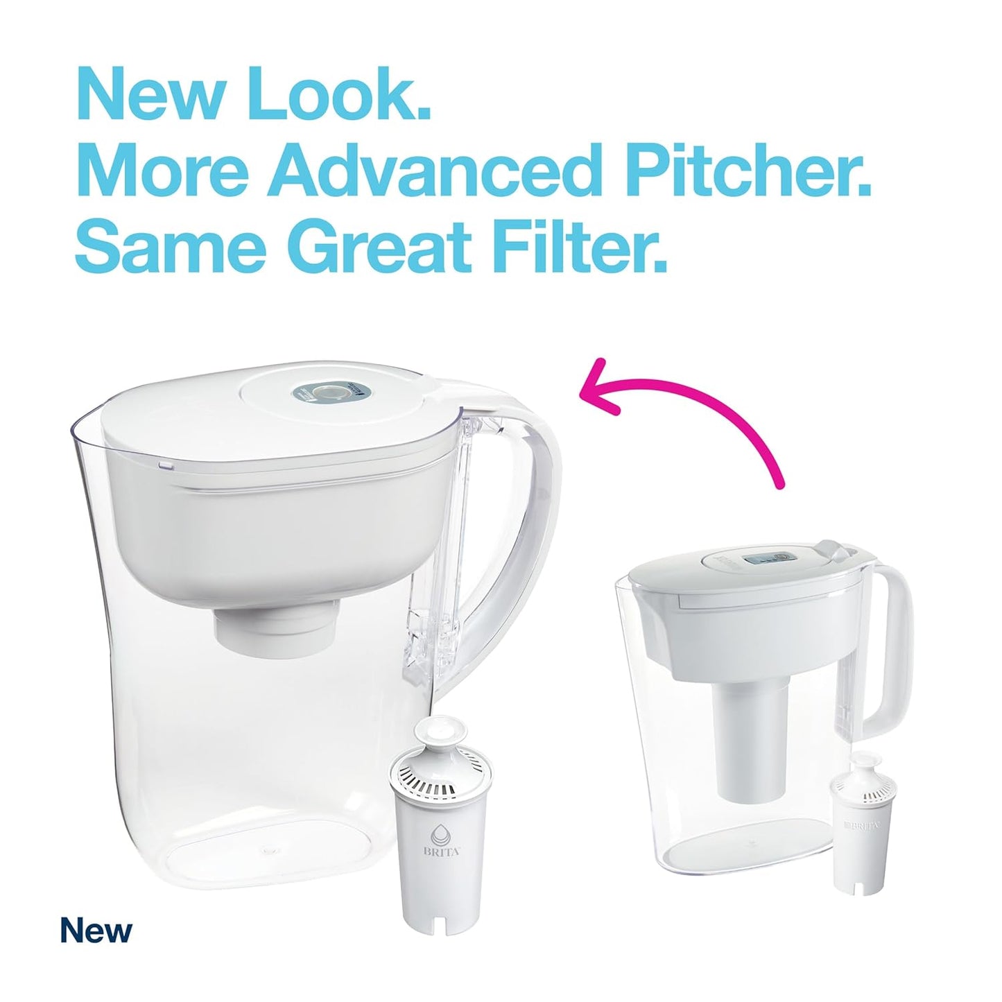 Brita Metro Water Filter Pitcher with SmartLight Change Indicator, BPA-Free, Replaces 1,800 Plastic Water Bottles a Year, Lasts Two Months, Includes 1 Filter, Small - 6-Cup Capacity, White