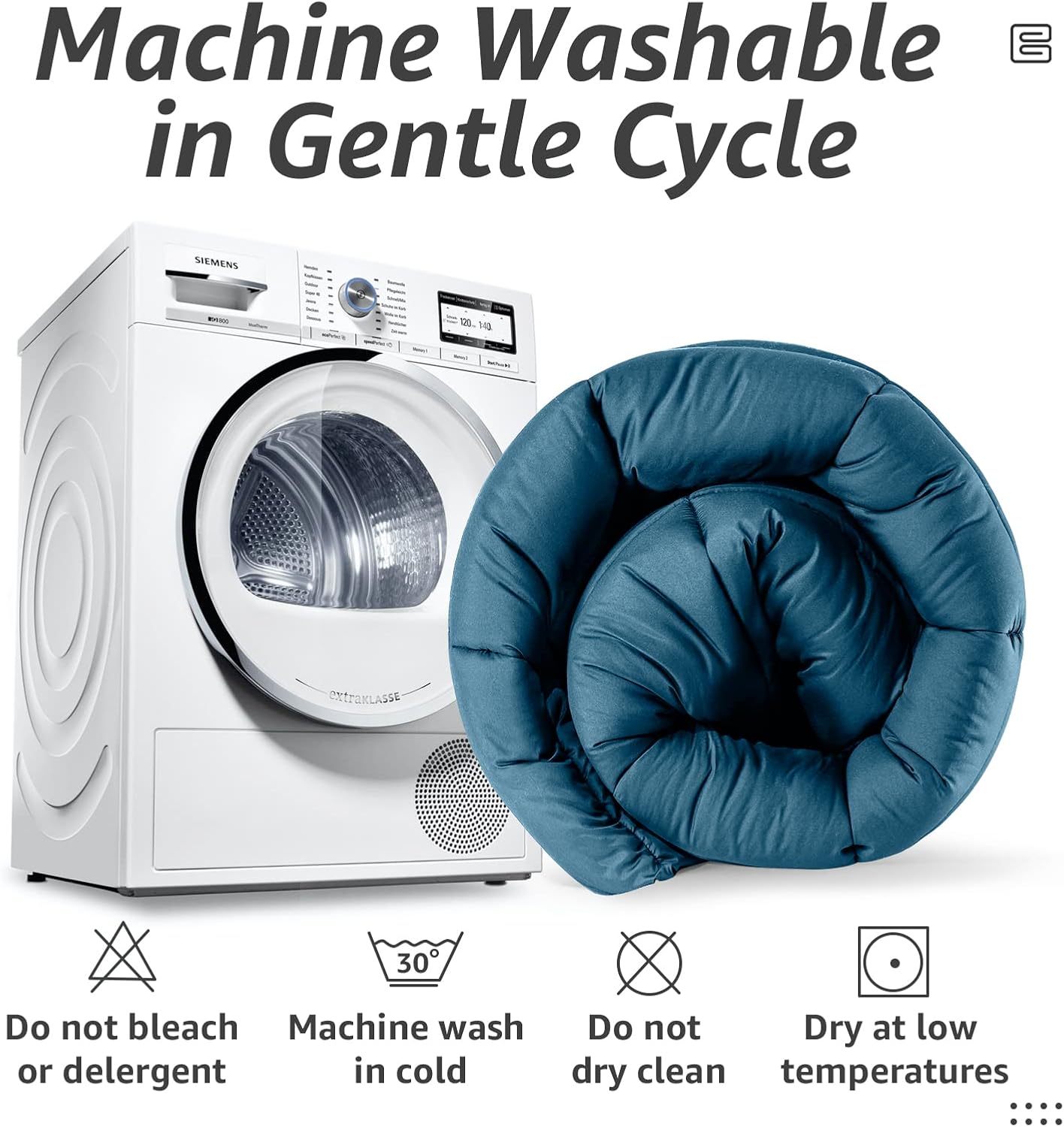 HYLEORY All Season California King Size Bed Comforter - Cooling Down Alternative Quilted Duvet Insert with Corner Tabs - Winter Warm - Machine Washable - Teal