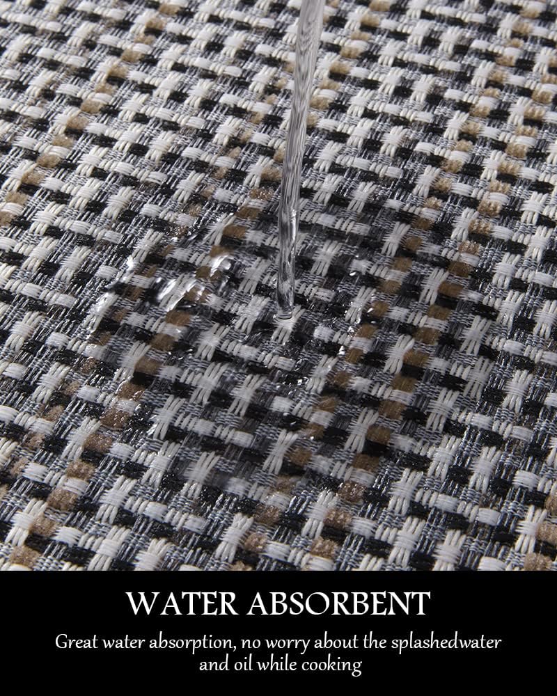 PADOOR Kitchen Mats for Floor, Kitchen Rugs Non Slip Washable, Rubber Backed Kitchen Runner Super Absorbent Kitchen Floor Mat Sink Rug, 20”x32” Brown