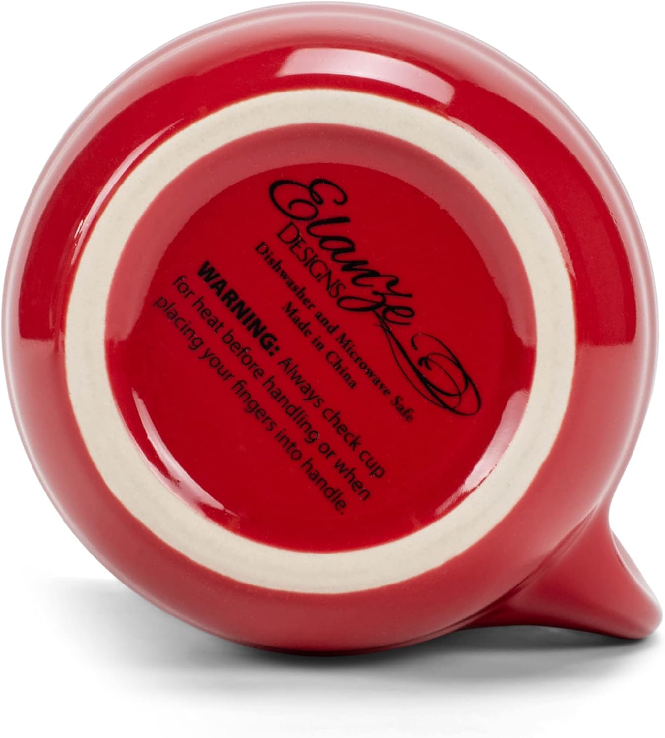 Elanze Designs Ribbed 14 ounce Ceramic Stoneware Handwarmer Mug, Red