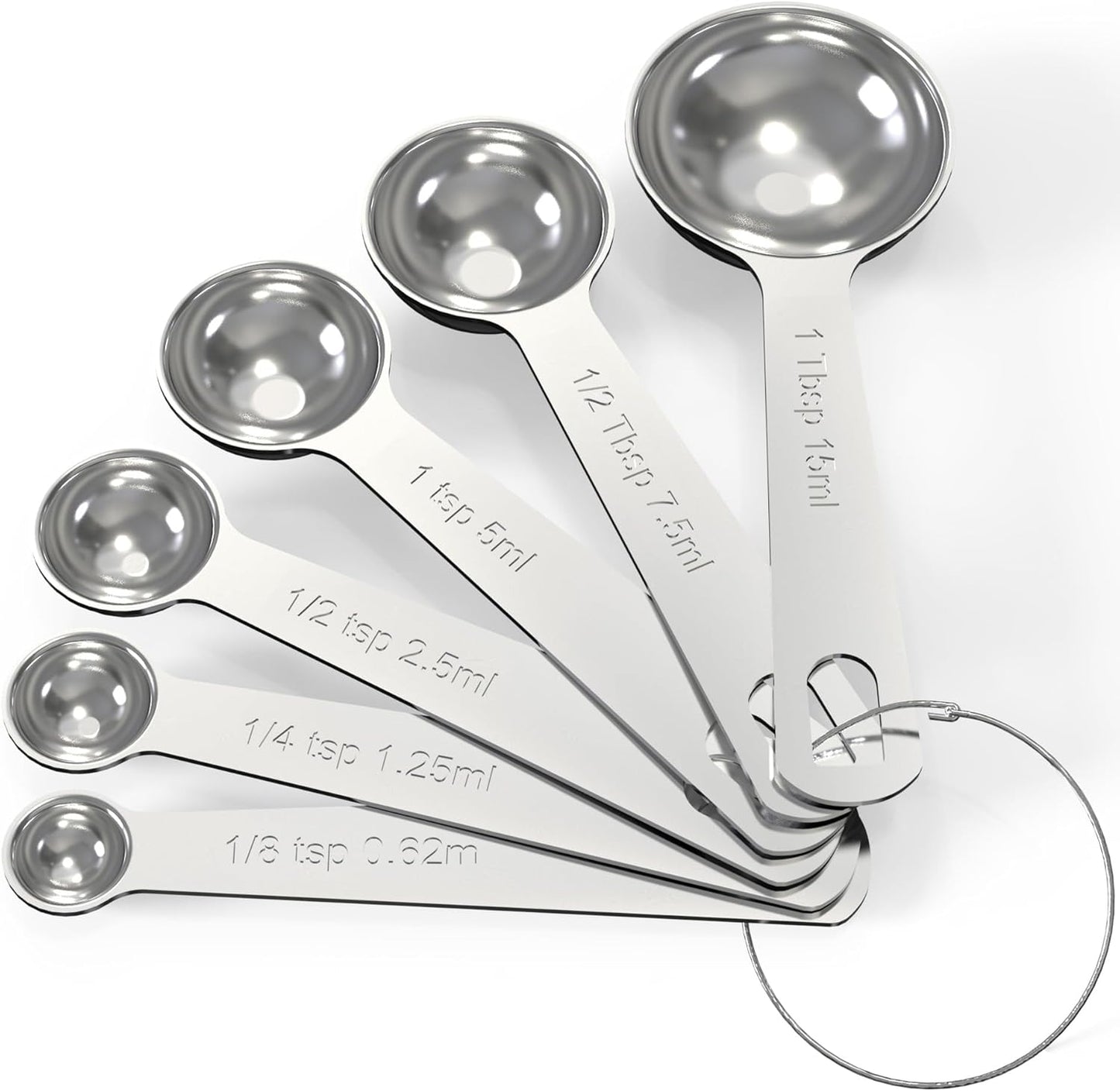 TILUCK Stainless Steel Measuring Spoons Set,Coffee Scoop Spoon,Kitchen Gadgets for Cooking & Baking,Set of 6