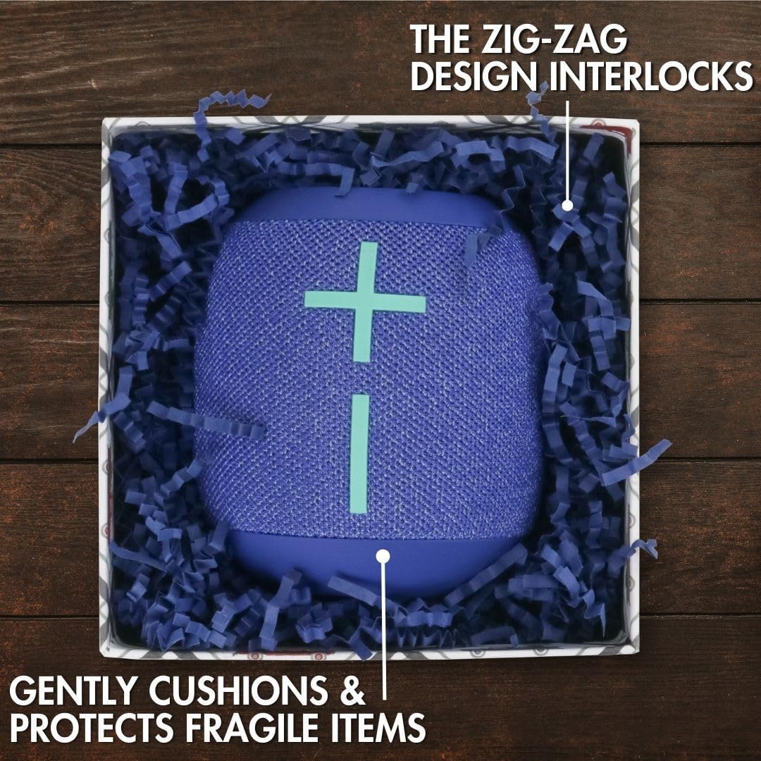 MagicWater Crinkle Cut Paper for Gift Baskets - 2LB - Navy Blue - Perfect for Shredded Paper Filler, Basket Filler, Gift Boxes, Bridesmaid Gifts, Halloween Stuffers & More – Ideal for All Occasions