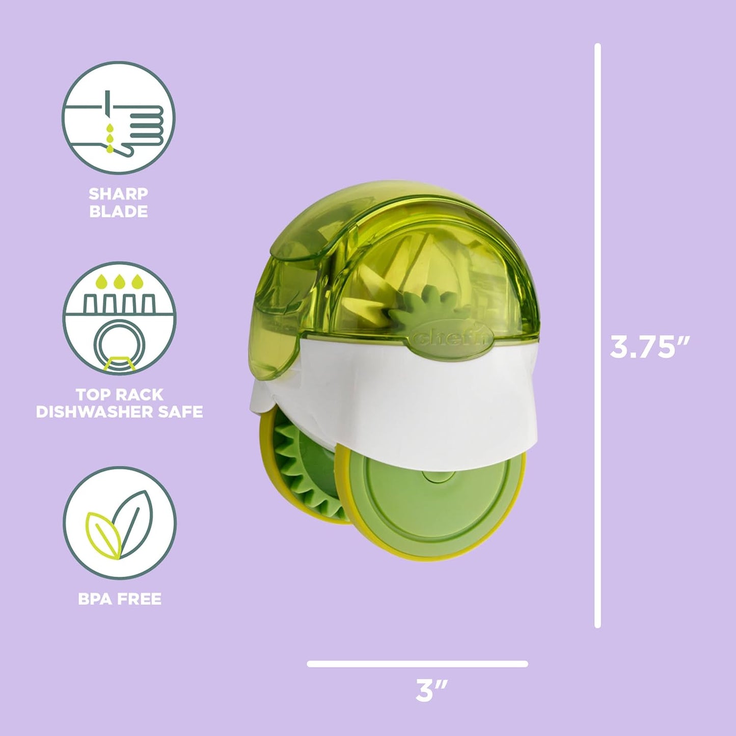 Chef'n 102-663-011 GarlicZoom Garlic Chopper, XL, Green