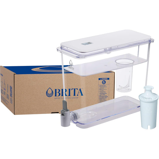 Brita UltraMax Large Water Dispenser with 1 BritaPlus Filter, 27 Cup, White (Package May Vary)