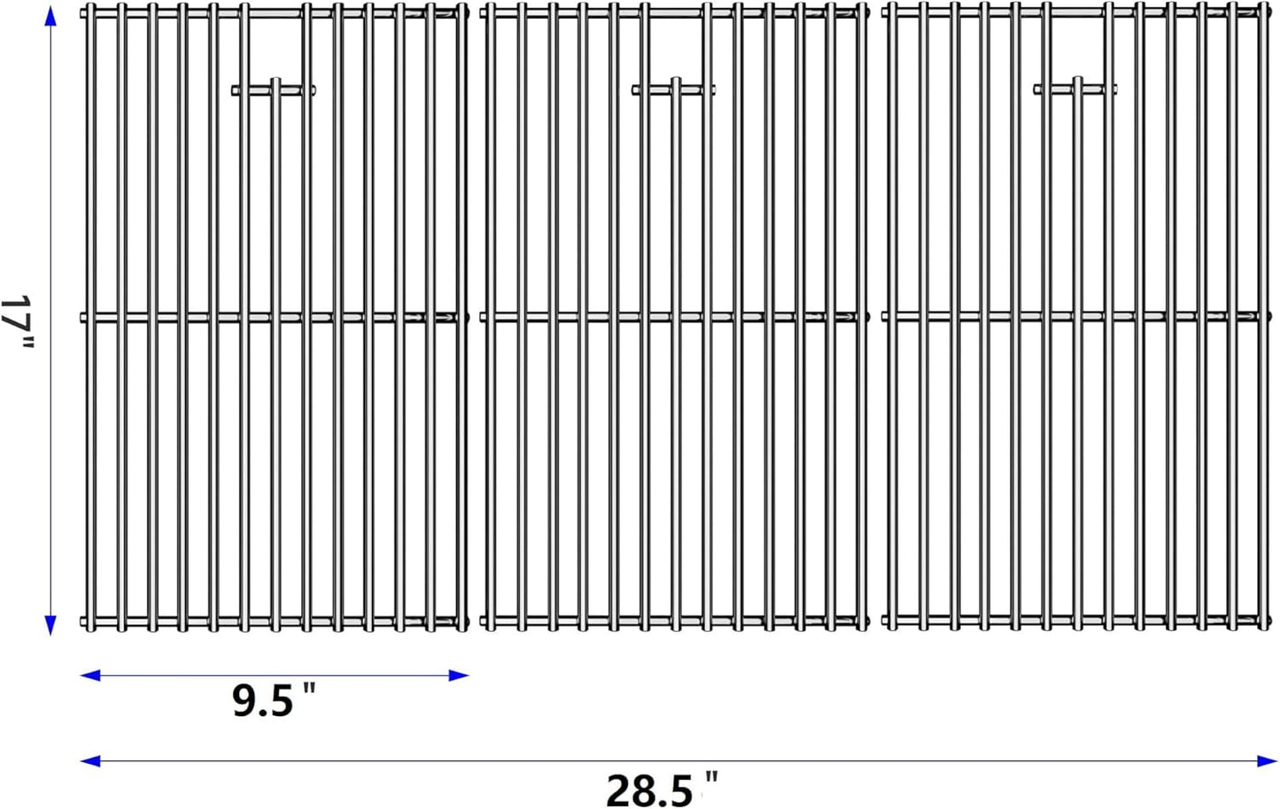 17/17.5/19.5 Inch Stainless Steel Grill Grates for Charbroil 463242716 Tru Infrared, for Charbroil Commercial 463242715 463276016 463257520 463263924, for Lowe's 606682 Nexgrill 720-0882A