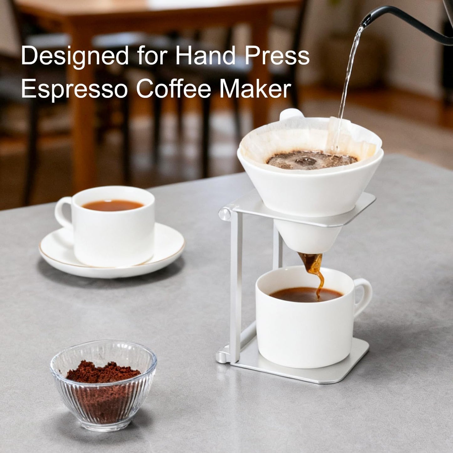Pour over Dripper Stand,Portable & Foldable Espresso Machine Stand,Office coffee stand with base,Suitable for office,home,camping