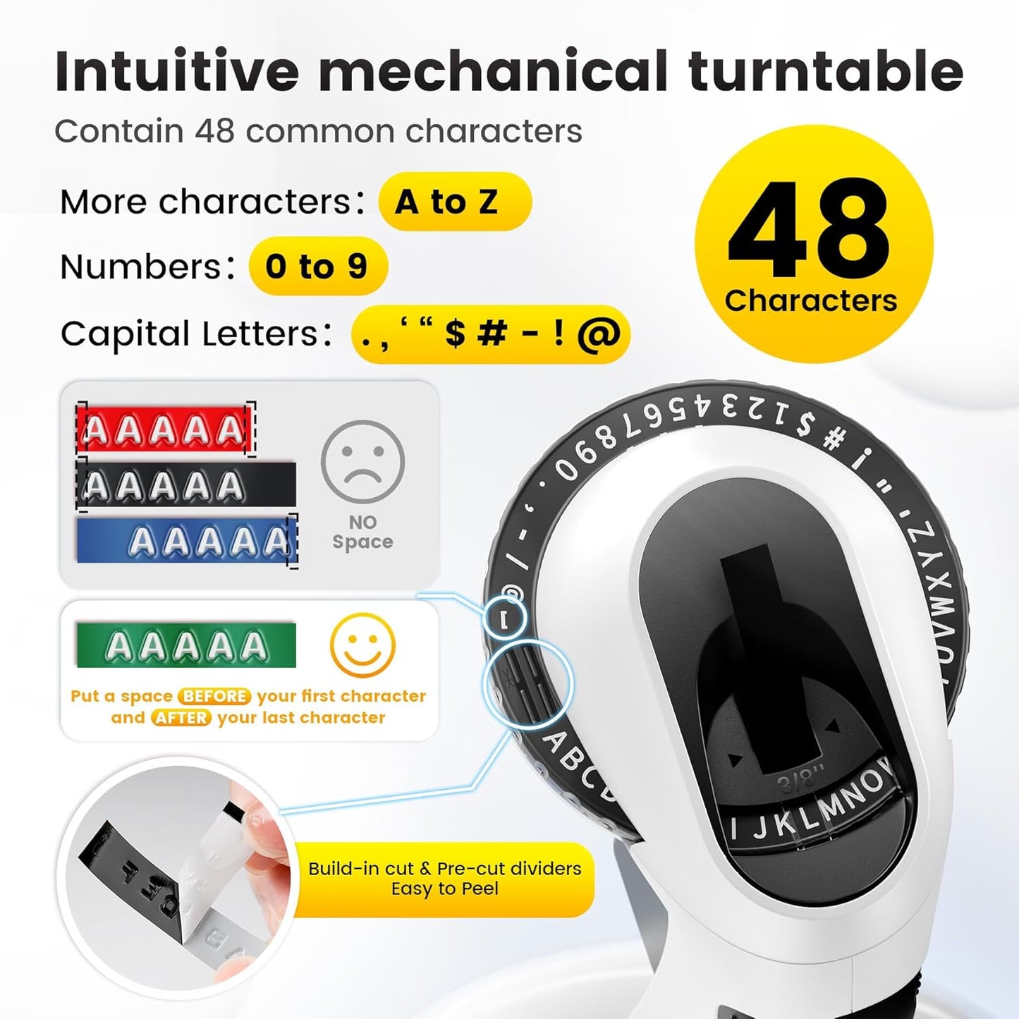 Zodzi Embossing Label Maker, Vintage Embossed Label Makers, Manual Retro Label Maker Machine for Home Kitchen Office Kids School Items, Old School Embosser with 3 Rolls 9mm 3D Labeler Waterproof Tapes