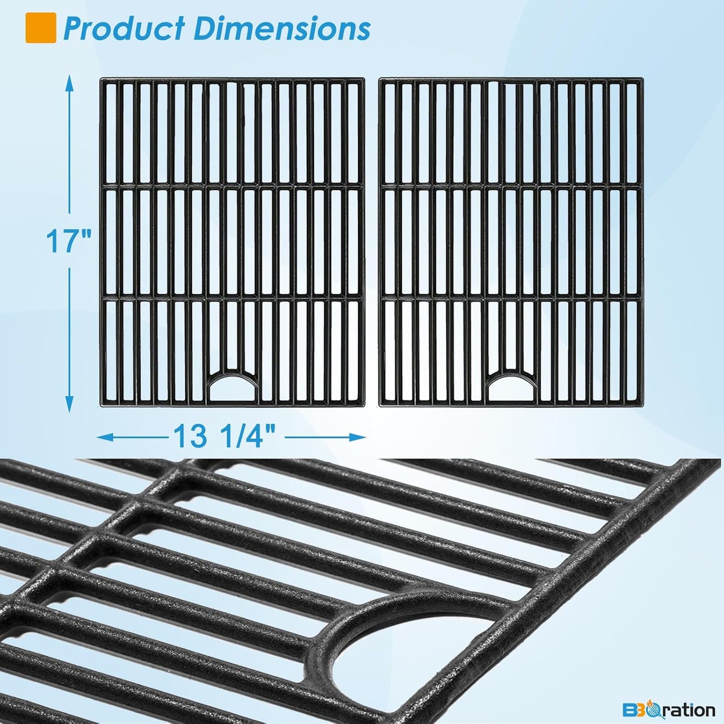 17" Grill Grates for Nexgrill 4-Burner 720-0830H 720-0783E Nexgrill Replacement Parts 5 Burner 720-0888N 720-0888 720-0697, Cooking Grate Grill Parts for Kenmore, Uniflame and More