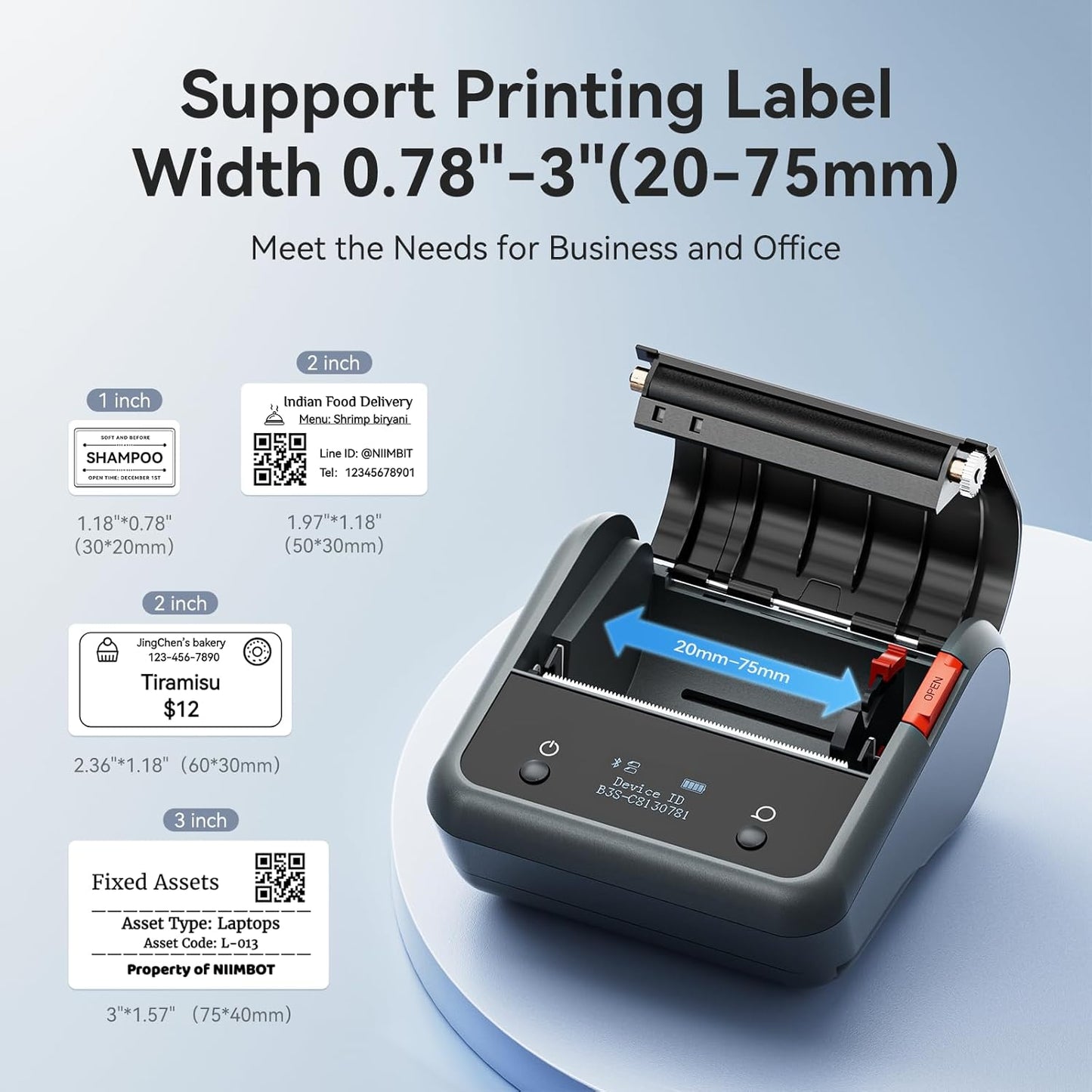 NIIMBOT B3S Label Maker Machine,3 Inch Thermal Label Printer,Portable Bluetooth Printer for Barcode, Address, Labeling,Good Choice for Home Office and Small Business