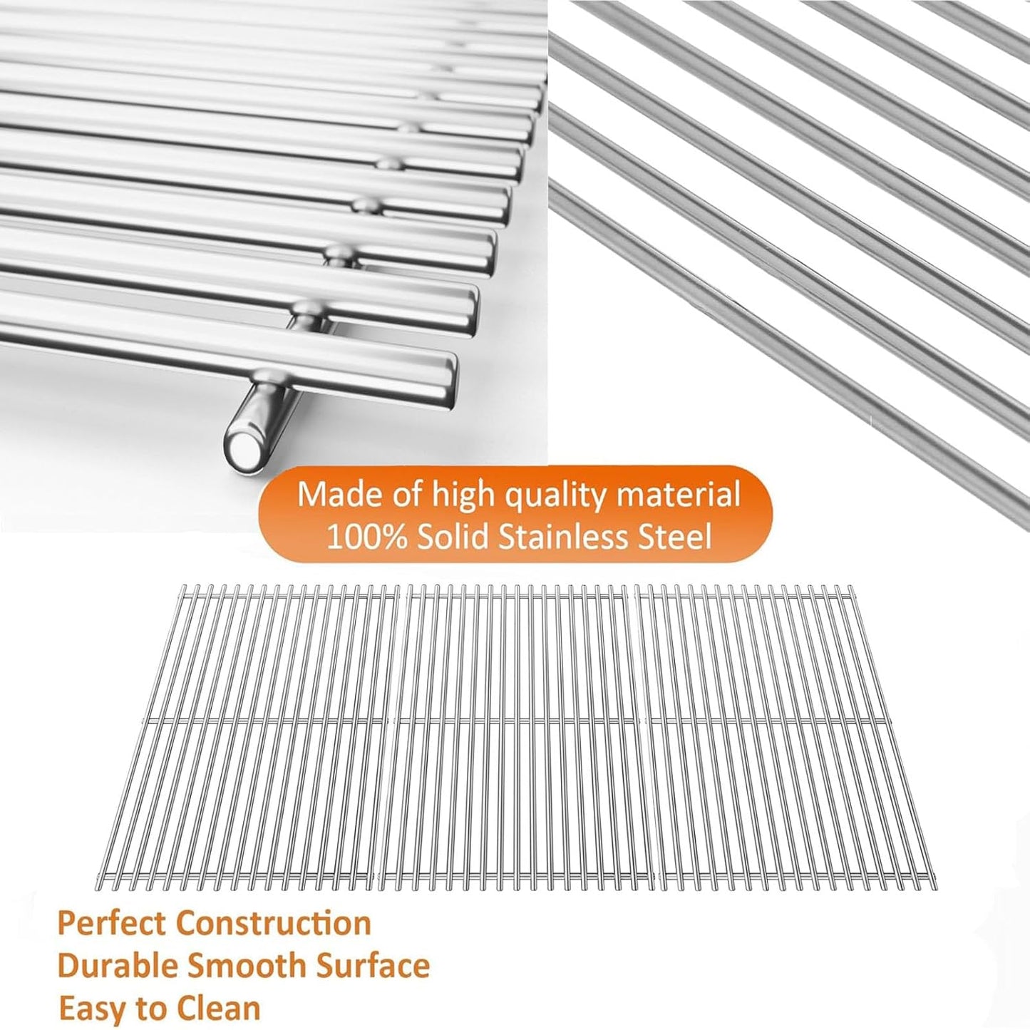 18.7" Cooking Grates for Weber GS4 Genesis II LX 400 SER II E-410 E-435 S-410 GBS S-435 S-440 LX E/S-440 & Genesis 2 400, Kitchen-aid 720-0856V 740-0781, Replacements Grill for Weber 66097 66089