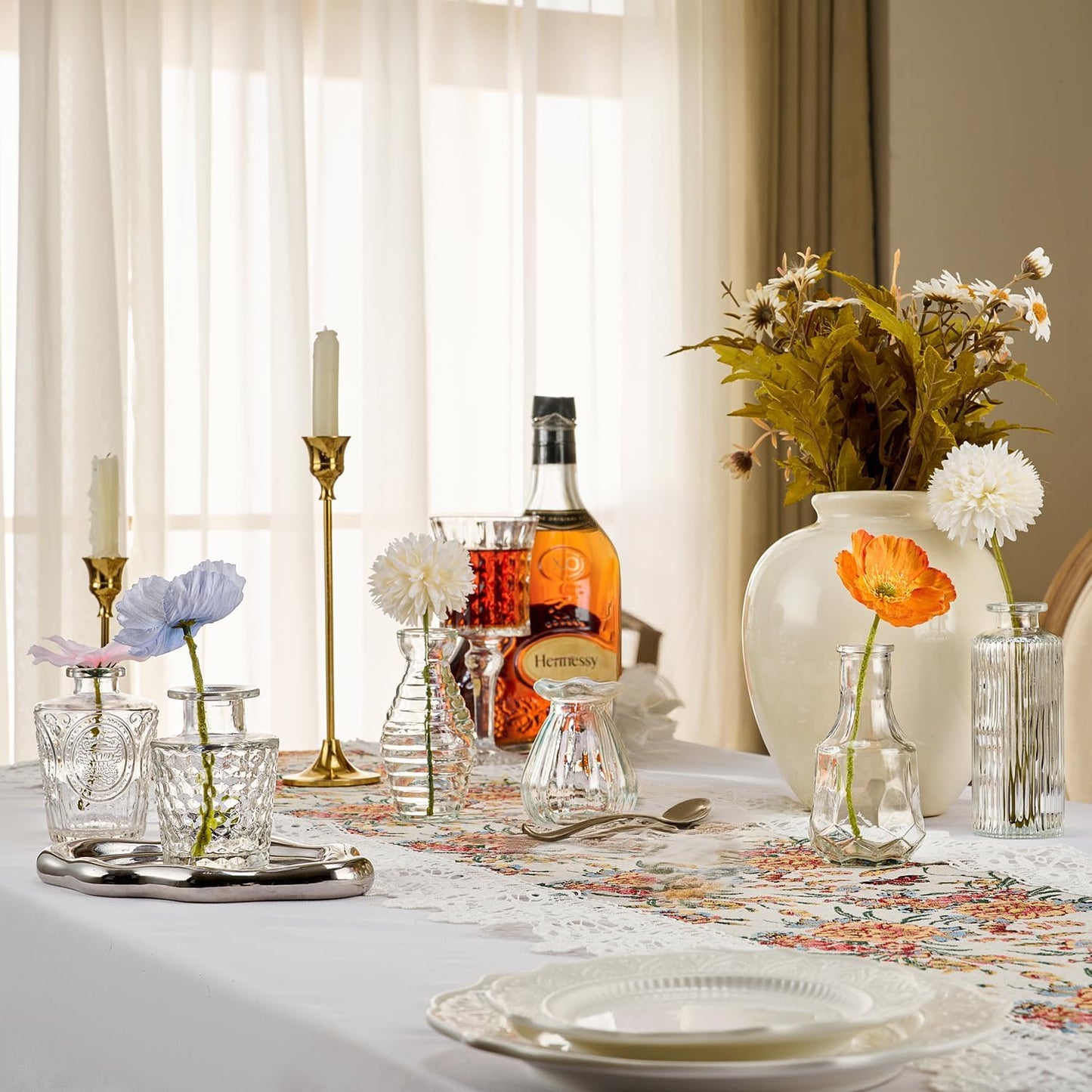 Glass Bud Vase Set of 40 Pcs Small Minimalist Vases for Flowers, Vintage Rustic Home Decor for Table Centerpiece Wedding Party, Modern Clear Aromatherapy Bottle for Living Room Bedroom