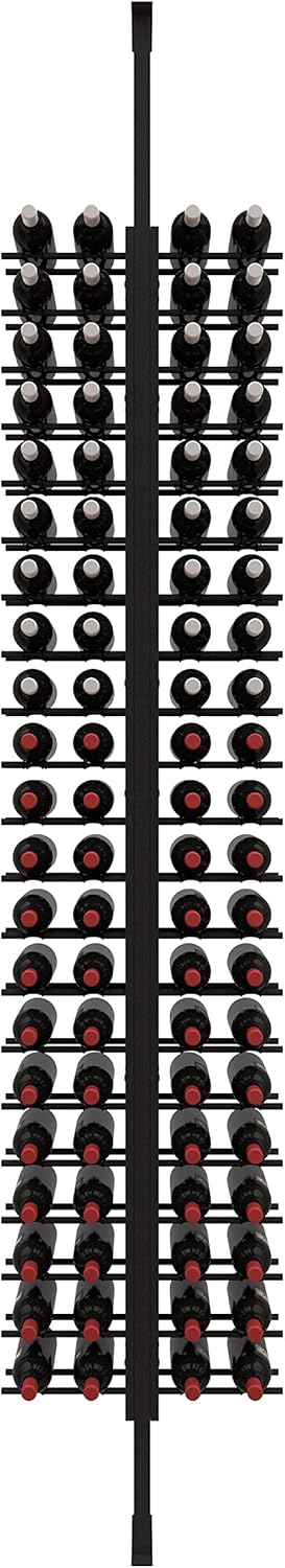 Ultra Wine Racks Floor-to-Ceiling Mount Display (2 Side, Double Deep, Black, Holds 84 Wine Bottles) - Modern Metal Wine Storage for Wine Cellars, Home Bars, Kitchens, & Dining Rooms