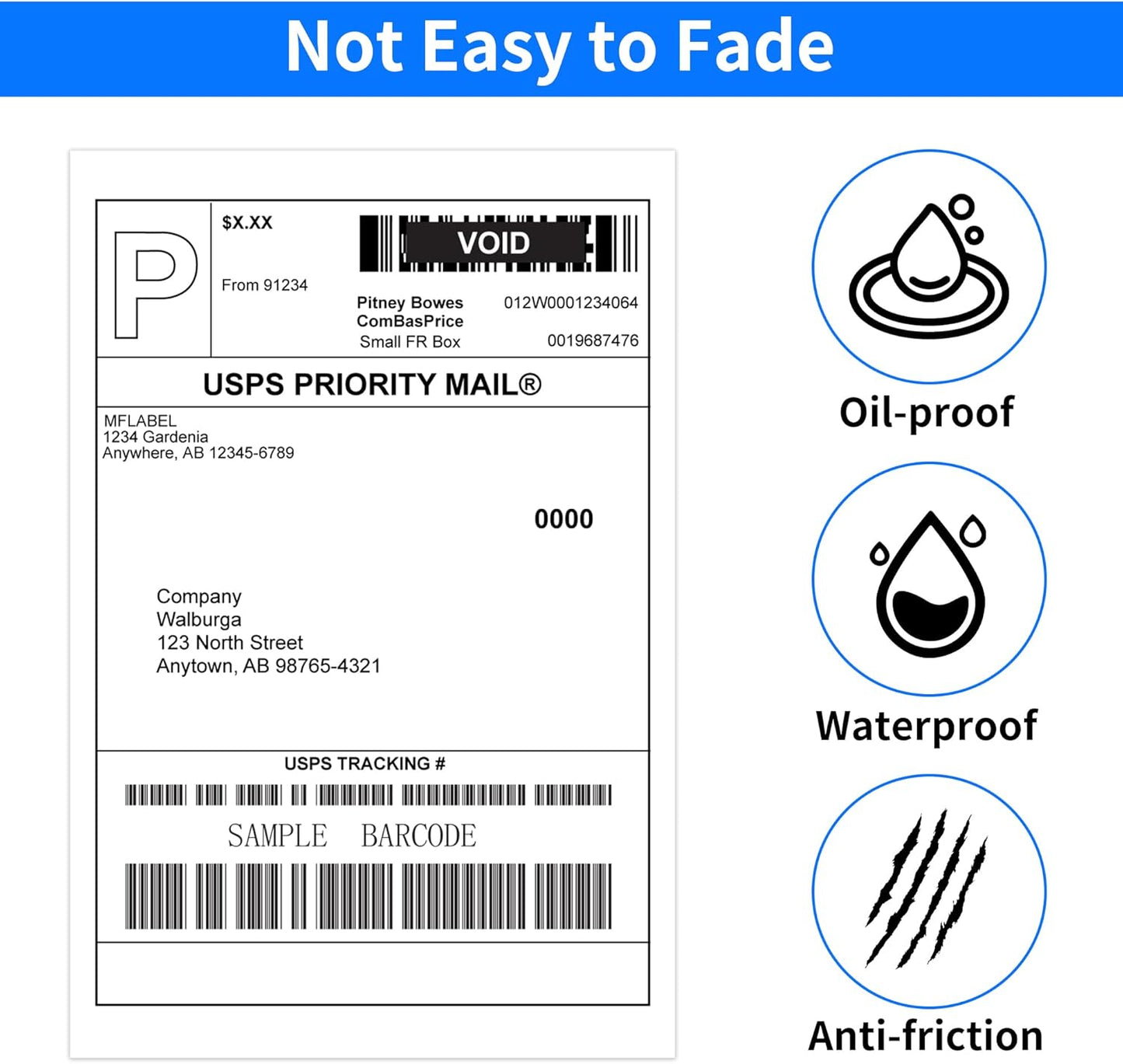 FungLam 4"x6" Direct Thermal Shipping Labels - Compatible with Zebra, Munbyn, Rollo Printers - 450 Labels Per Roll, 20 Rolls