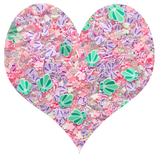 EHOPE Fake Sprinkles Resin Sprinkles Fake Candy Sprinkles Clay Sprinkles Polymer Sprinkles Polymer Clay Slices for Nail Art DIY Crafts Cake Phone Case(40G-Green Shell+Pink Cherry Blossom-44)