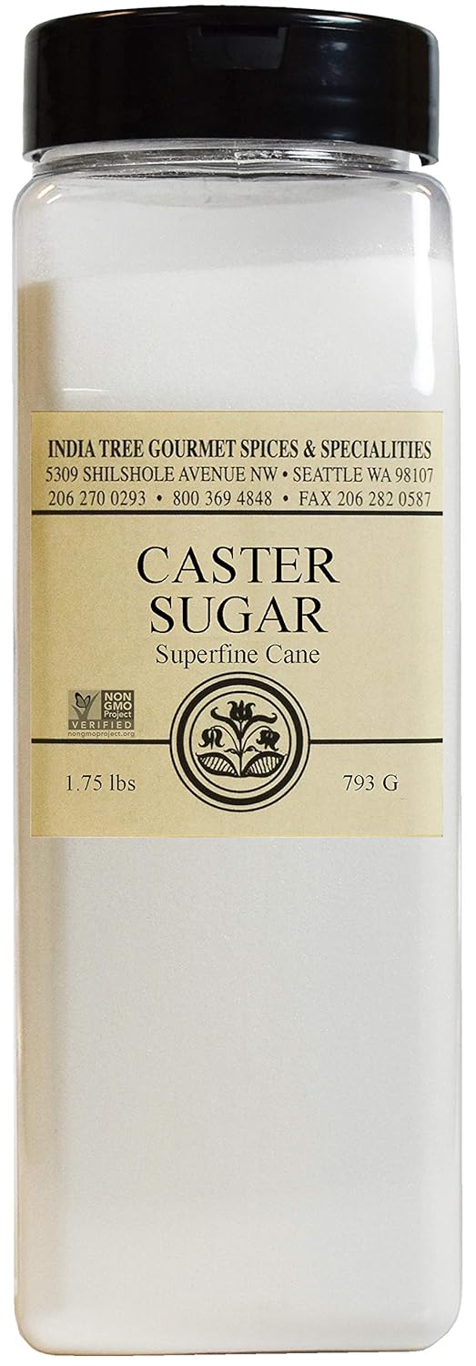 India Tree Superfine Caster Sugar, 1.75 lb | NonGMO, Gluten-Free Premium Baking & Dessert Cane Sugar