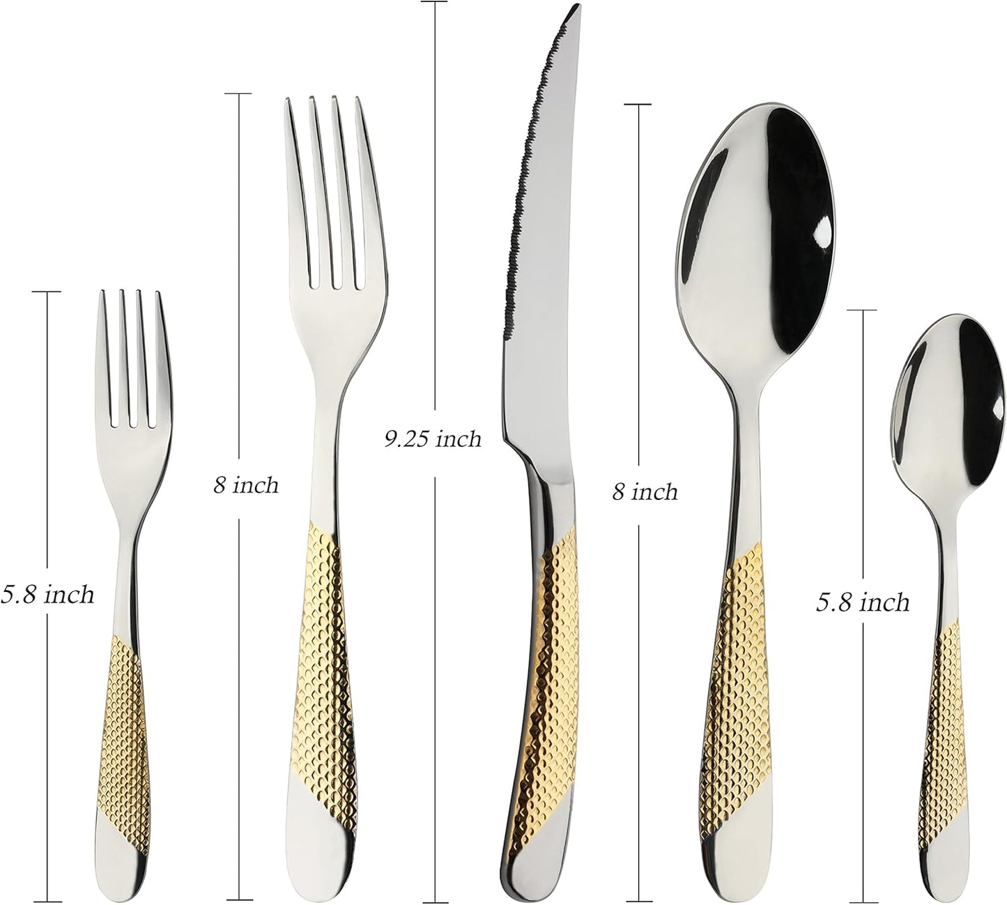 Gold Silverware Set 60-Piece Stainless Steel Flatware Cutlery Set Service for 12 Kitchen Tableware Utensil Set Includes Knives Spoons Forks For Home Kitchen Restaurant