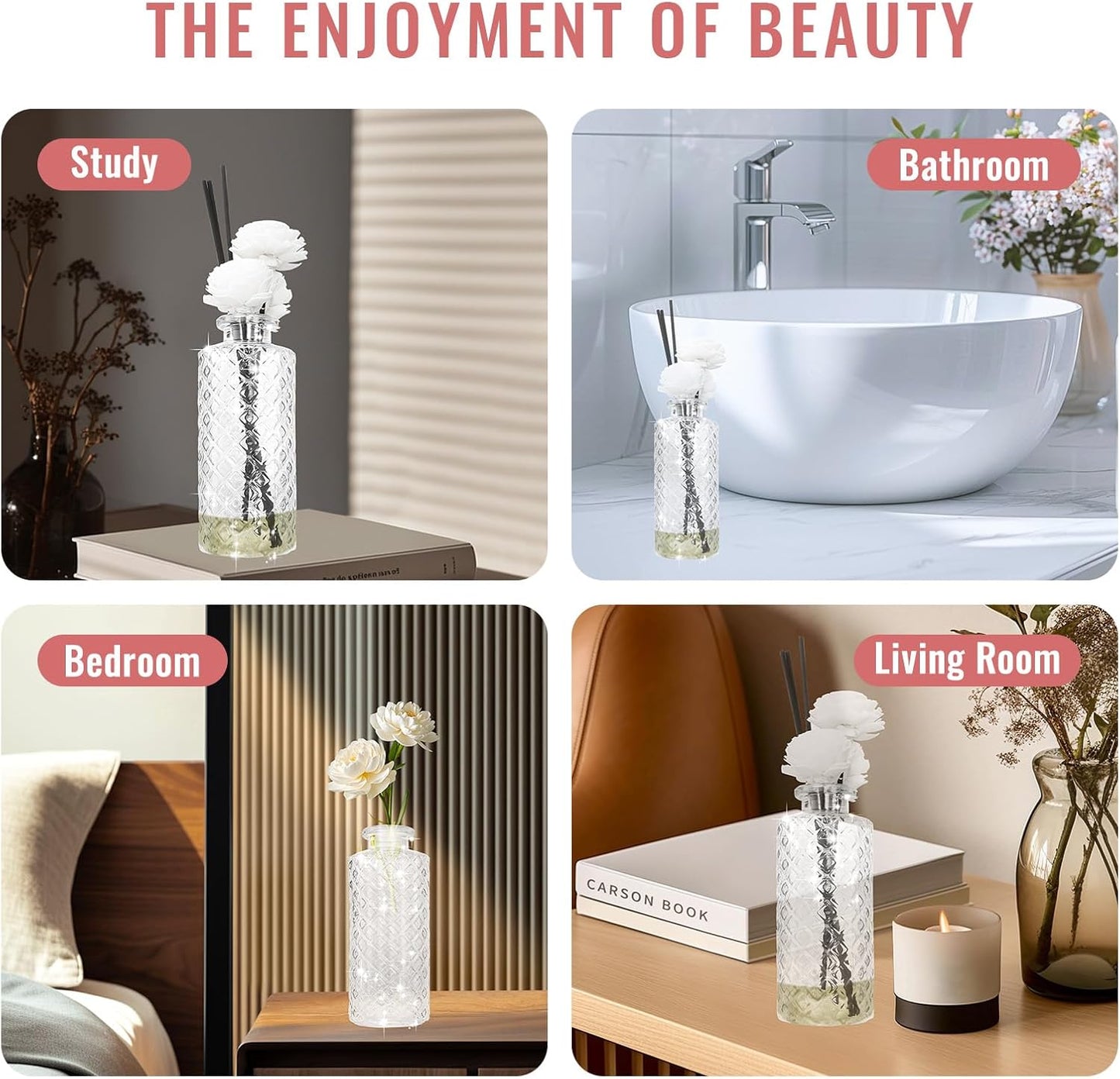 Glass Flower Vase, Aromatherapy Bottle, Small Vase, 6 Sets, Simple, Centerpieces for Table, White Transparent, for Home Decoration, Anniversary, Wedding