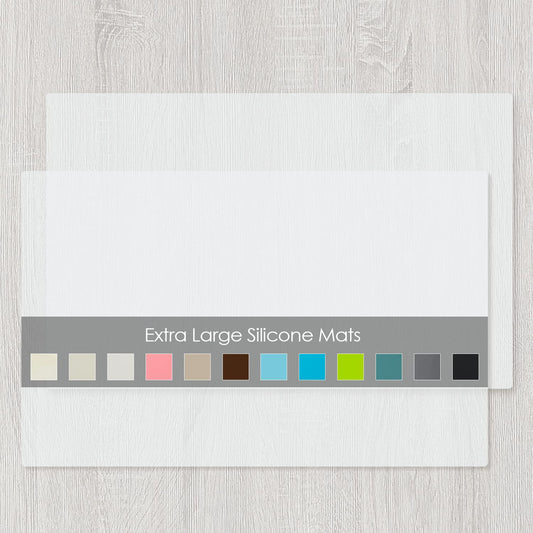 2 Pack Oversize Silicone Table Mats, Silicone Placemat Set of 2 for Baking Craft Pastry Non-Stick, Heat Resistant Waterproof Nonskid Countertop Protector Mat (Translucent, 23.6''x15.75'')