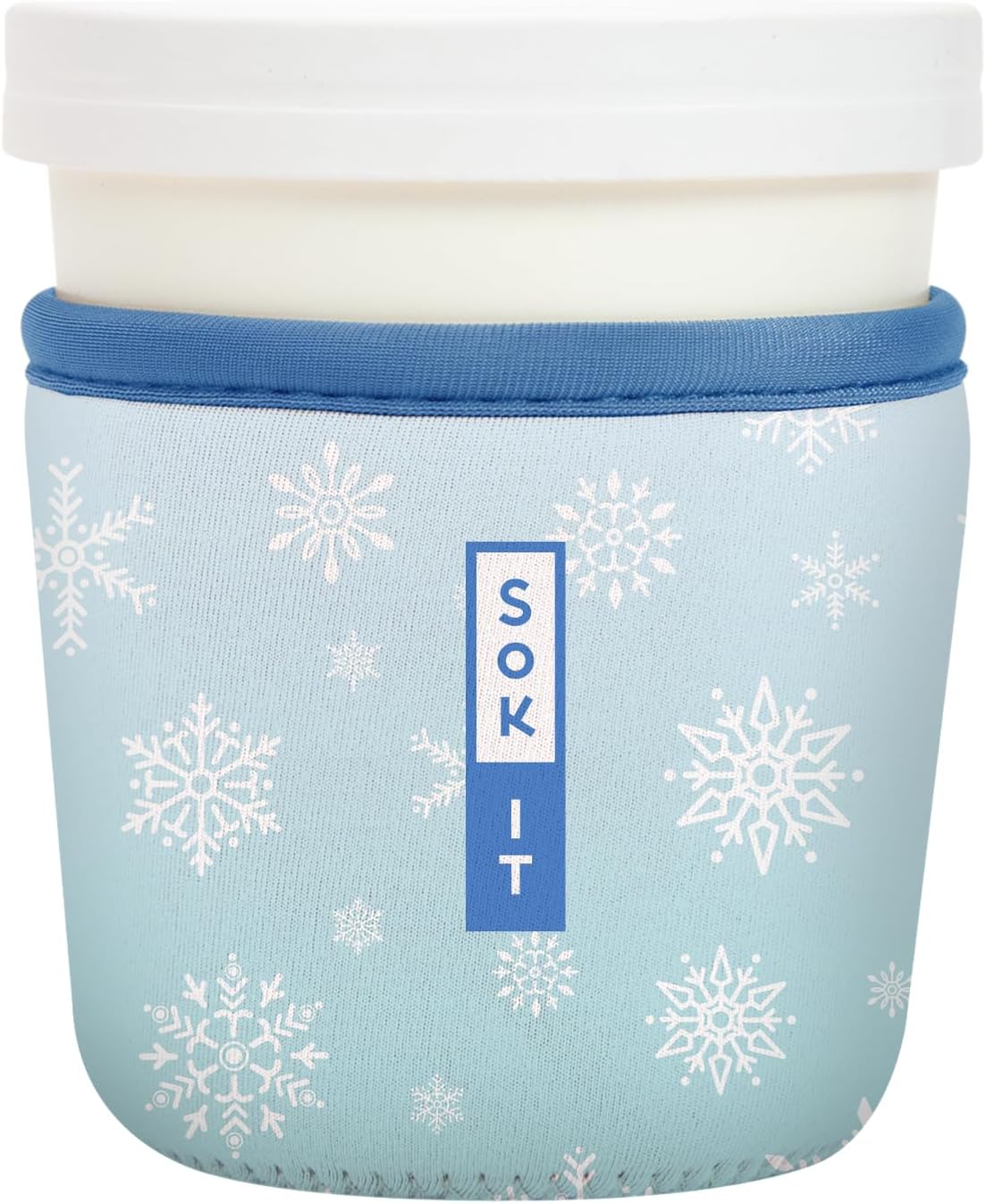 Sok It IceCreamSok Insulated Neoprene Cover (Let It Snow, Tapered Ice Cream Pints)