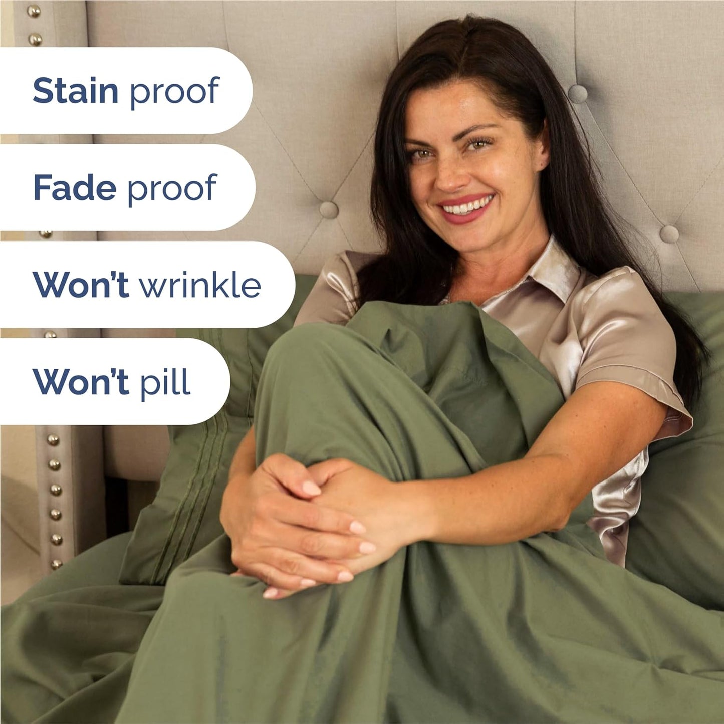 King Size 4 Piece Sheet Set - Comfy Breathable & Cooling Bed Sheets Set - Hotel Luxury Bedding for Women, Men, Kids, Teens, Boys & Girls - Deep Pockets, Soft and Wrinkle Free - Oeko-Tex - Sage Green