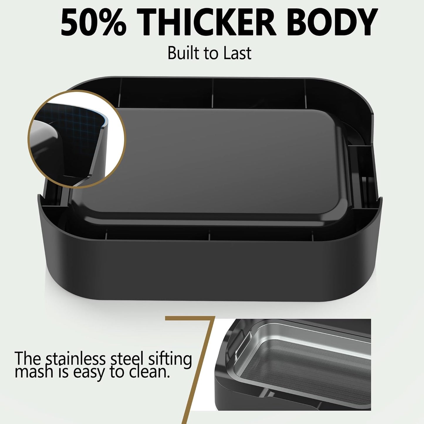 Trimming Tray with 150-Micron Replaceable Mesh – Ergonomic High-Wall Design with Static Brush for Fine Particle Sorting and a Clean, Organized Workspace