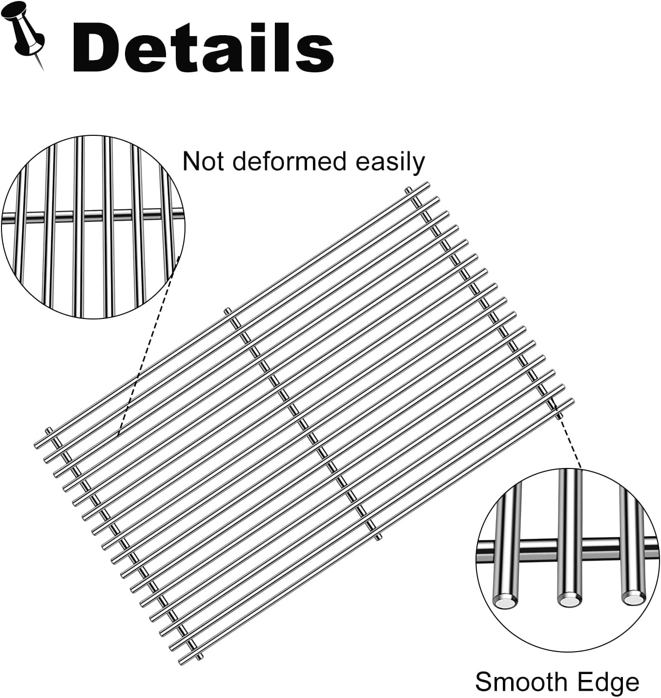 Grill Grates Replacement for Weber Grill Parts Weber Genesis II E-410, S-410, E/S-415, E/S-435, LX E/S-440, 66089, 66097, Stainless Steel Genesis 2 Flavorizer Bars Grids BBQ Grill Accessories