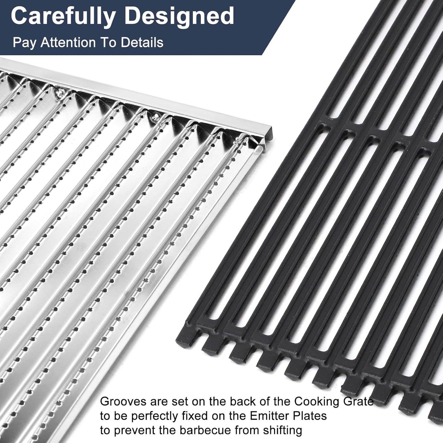 Criditpid Grill Replacement Parts for Charbroil 463242716 463257520 463242715 463276016, Burners, Heat Plate, Crossover Tubes, Ignitors, Cooking Grates & Emitter Plates for Charbroil Commercial Grill