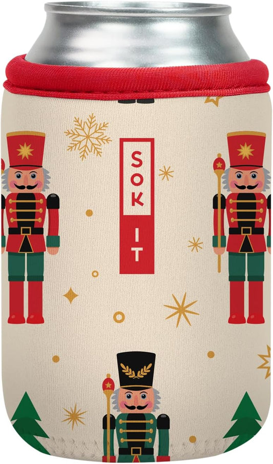 Sok It CanSok Sleeve for Beer & Soda Insulated Neoprene Cover (Classic Nutcracker, 12oz Can Sleeve)