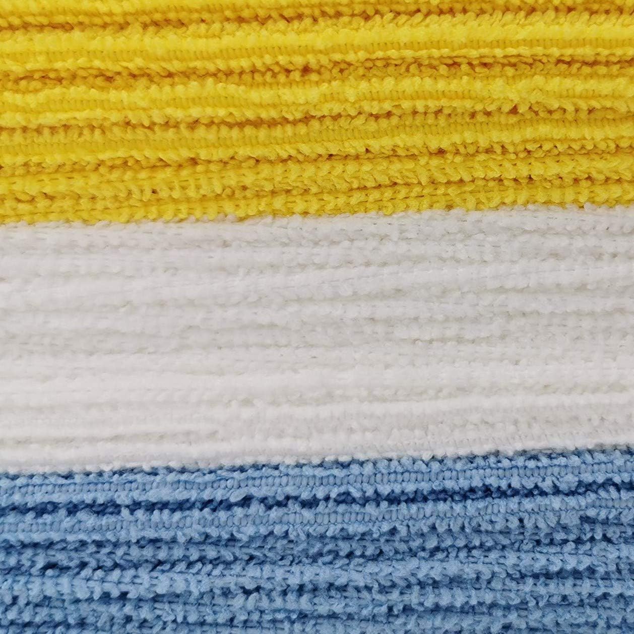 Amazon Basics Microfiber Cleaning Cloths, Ultra Absorbent, Lint Free, Streak Free, Non-Abrasive, Reusable and Washable, 16" x 12", Blue/White/Yellow, Pack of 24