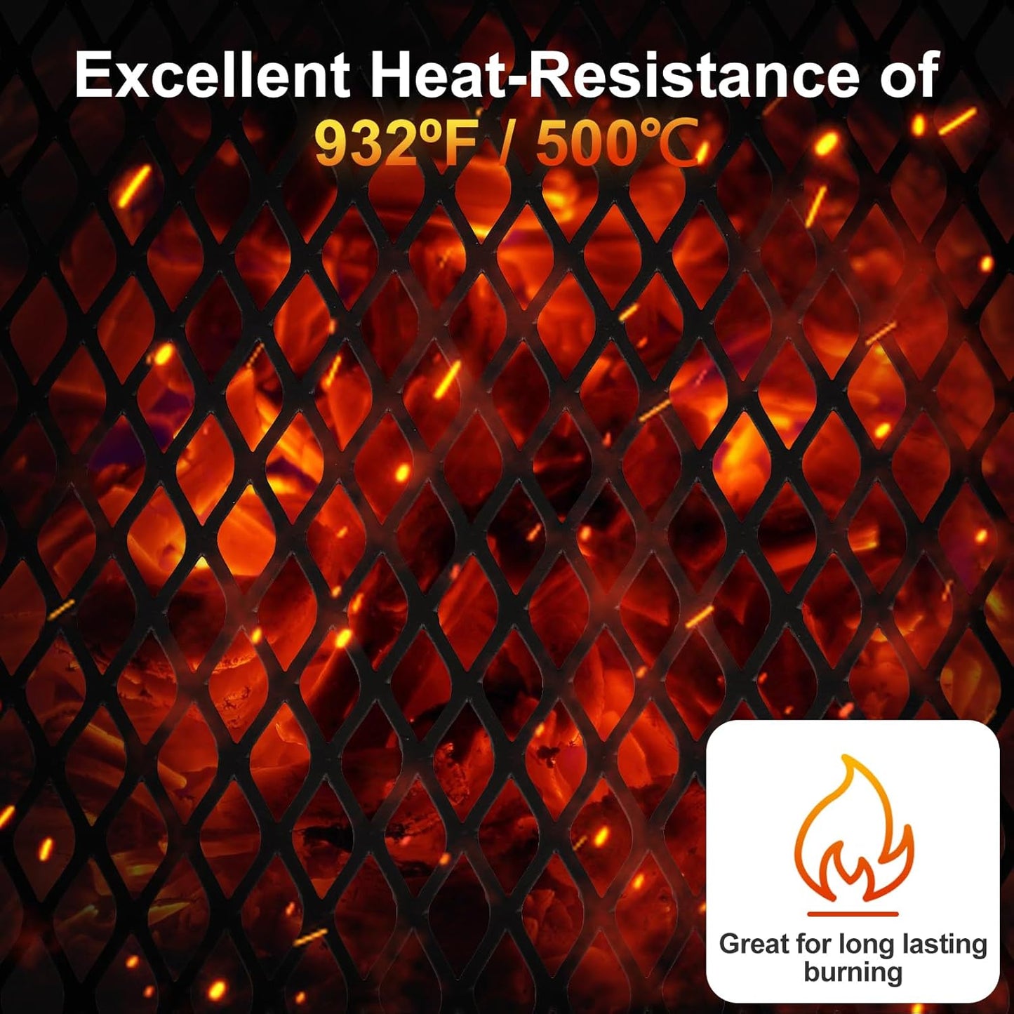 Odoland Folding Campfire Grill, Heavy Duty Steel Mesh Grate with Folding Legs and Storage Bag, Portable Camping Grates, Over Fire Pit Grill Rack for Outdoor Cooking and Bonfire