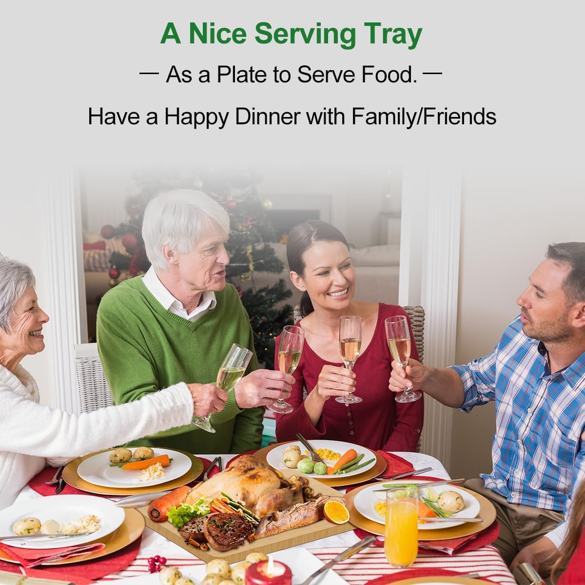 Wood Cutting Boards for Kitchen, 1 Pcs Chopping Board for Meat Vegetables Fruits- Small Bamboo Cutting Boards/Cheese Board/Serving Tray