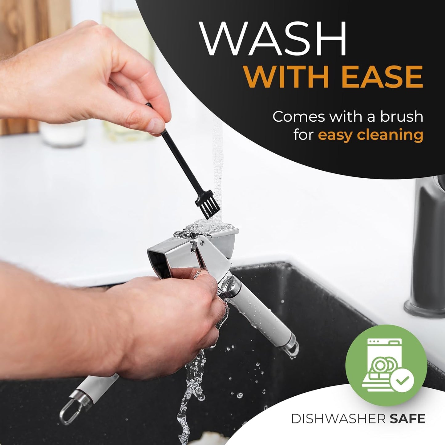 ORBLUE Garlic Press Stainless Steel - Premium Professional Grade Garlic Mincer, Crusher & Peeler Set - Easy Clean, Dishwasher Safe & Rust-proof