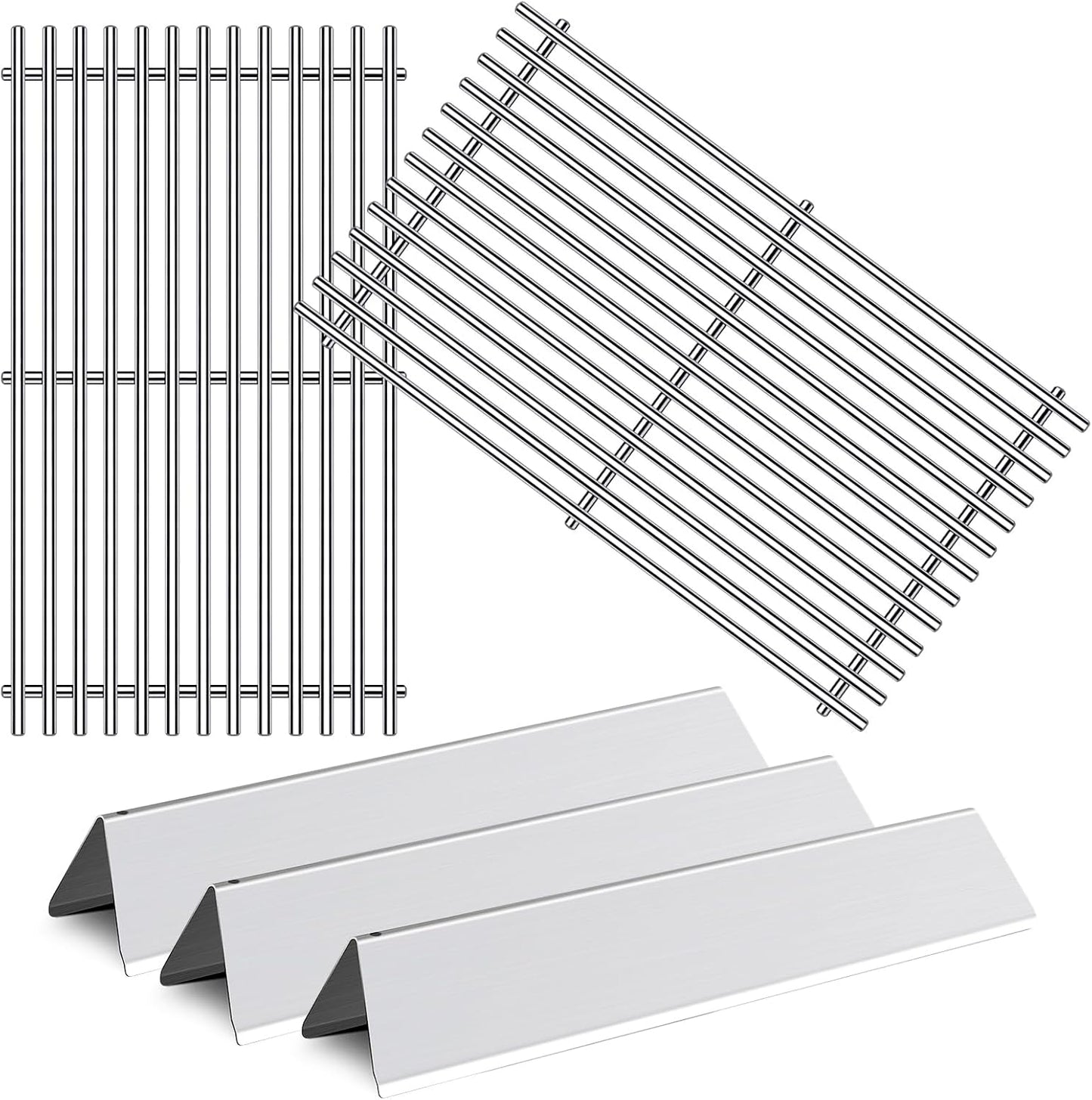 7637 7635 Grill Grates Replacement Flavorizer Bars for Weber Spirit Grill I Spirit II E-210, S-210, E-220, S-220, 17.5” Stainless Steel Cooking Grid BBQ Grill Parts 2 Burners Spirit 200 Series