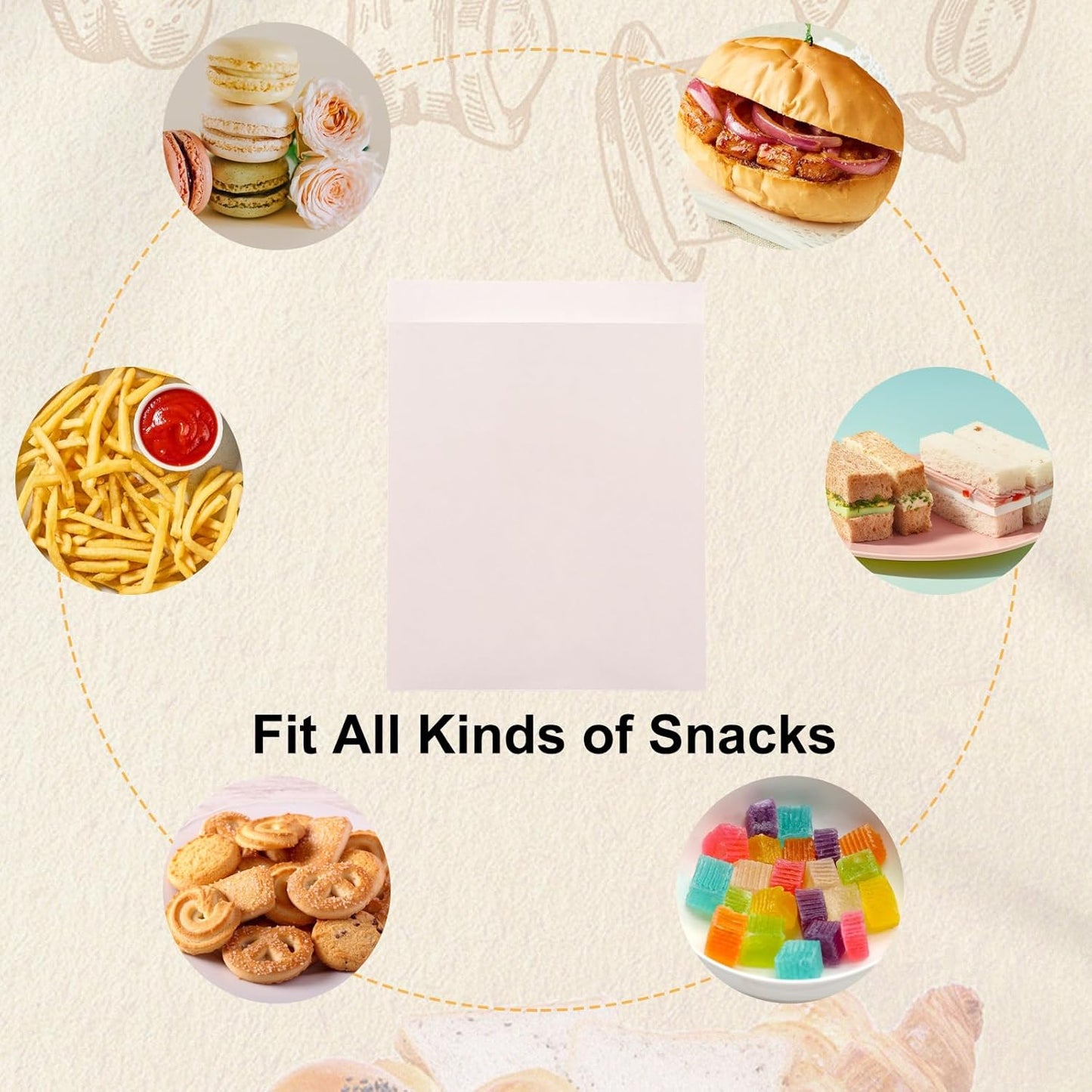 800 Pack Wax Paper Sandwich Bags 8x6 inch Wax Paper Bags, Greaseproof Bags Paper Cookie Bag for Food, Sandwich, Snacks, Cookie, Candies and More