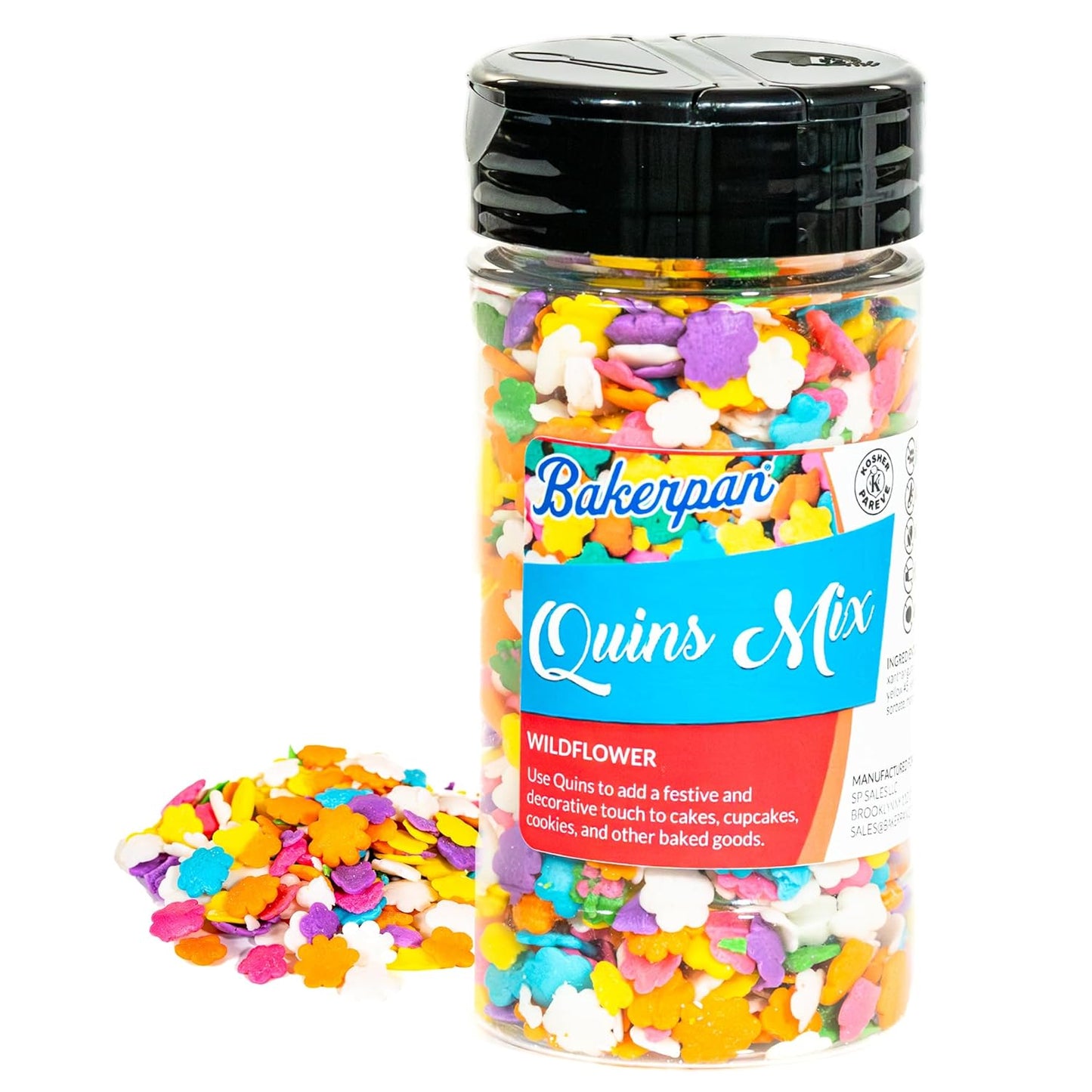 Bakerpan Spring Sprinkles for Cake Decorating - Flower Confetti Edible 4 Ounces - Edible Confetti Sprinkles for Cupcakes, Ice Cream, Cookies, Cakes (Made in USA)