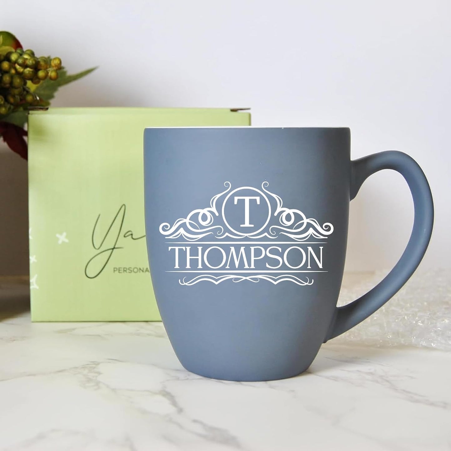 Personalized Coffee Mug - 15oz Engraved Mug with Custom Text & Name, Initials Monogram Tea Cup Gifts for Men & Women, Birthdays, Mother's Day, Anniversary, Customized Coffee Cup, Tazas Personalizadas