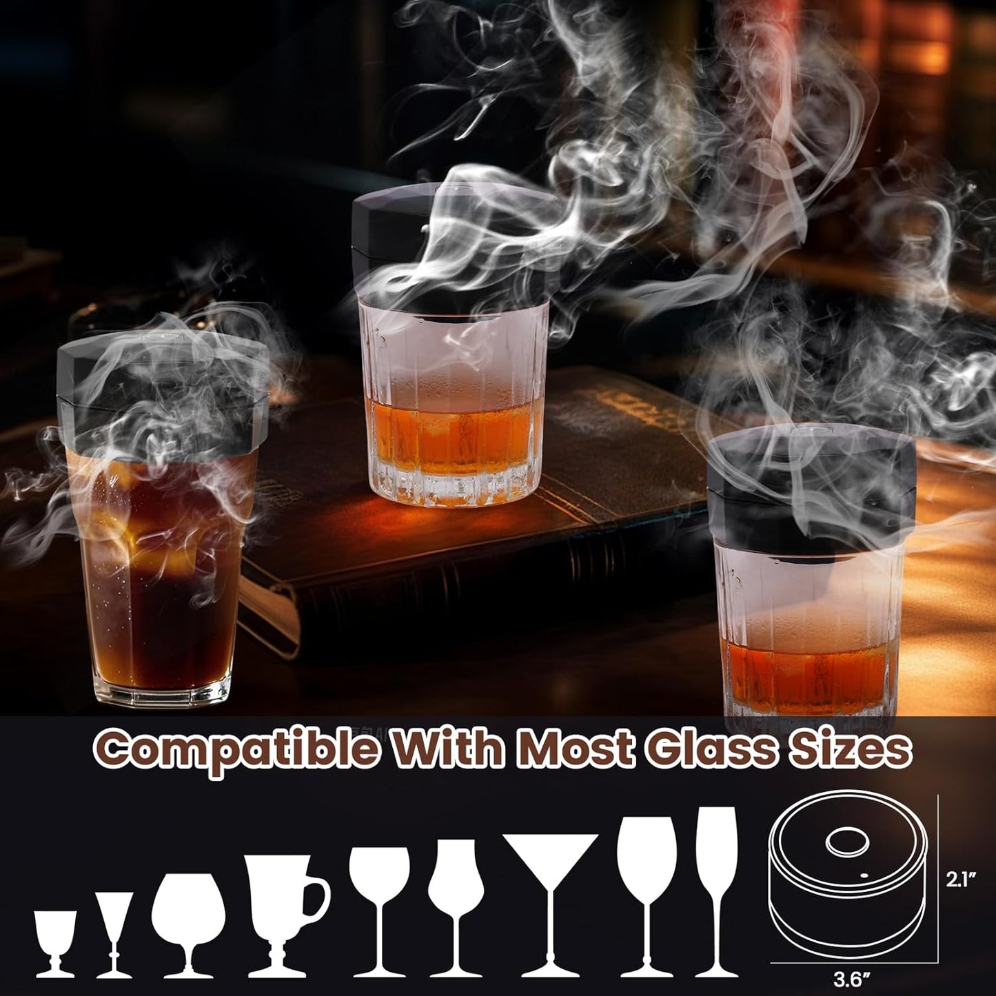 Whiskey Smoker Kit - Electric Cocktail Kit with 6 Flavors Wood Chips, Rechargeable Old Fashioned Smoker Kit Built-in Lighter, Anniversary Birthday Christmas Gifts for Men